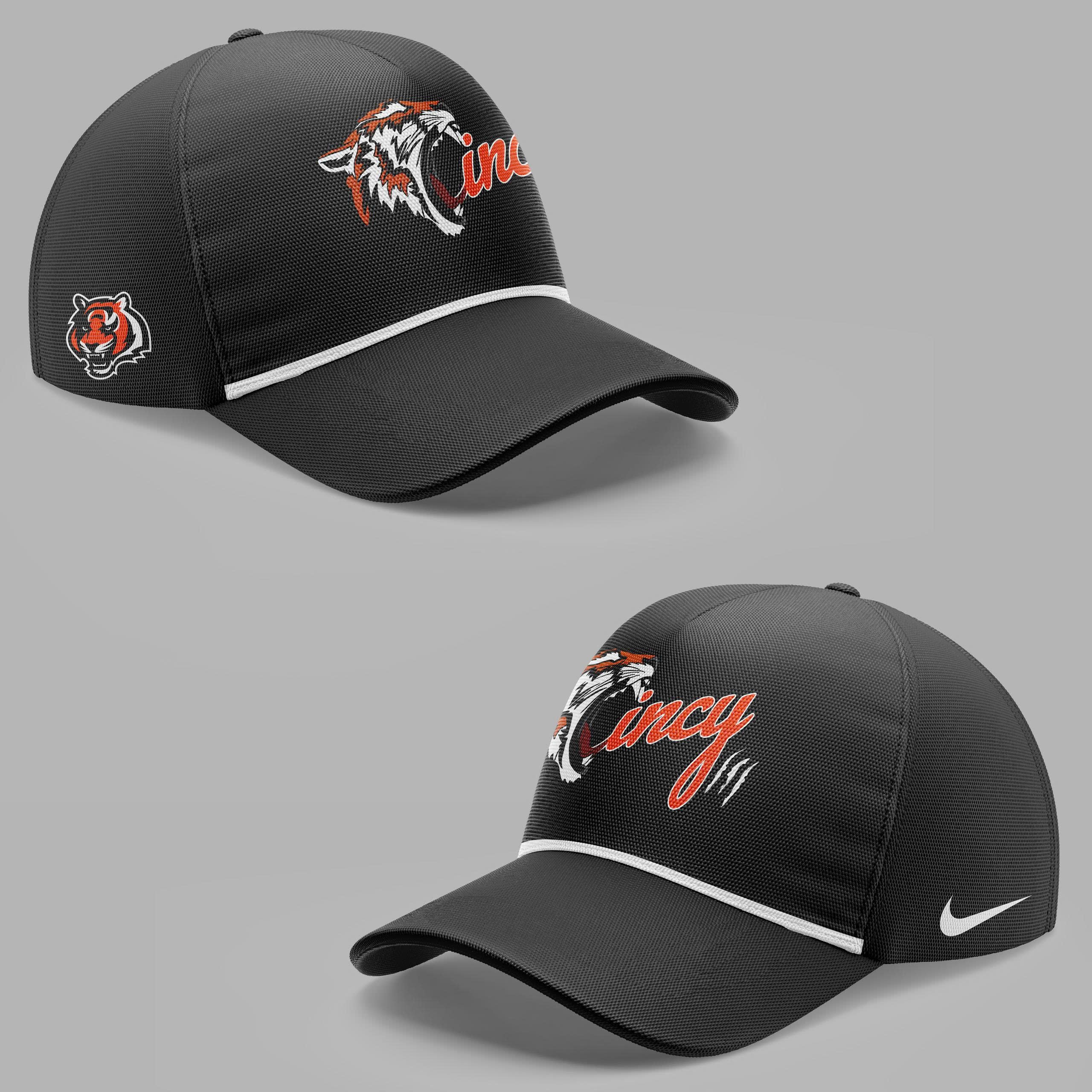 Men's Cincinnati Bengals Black Adjustable Football Cap