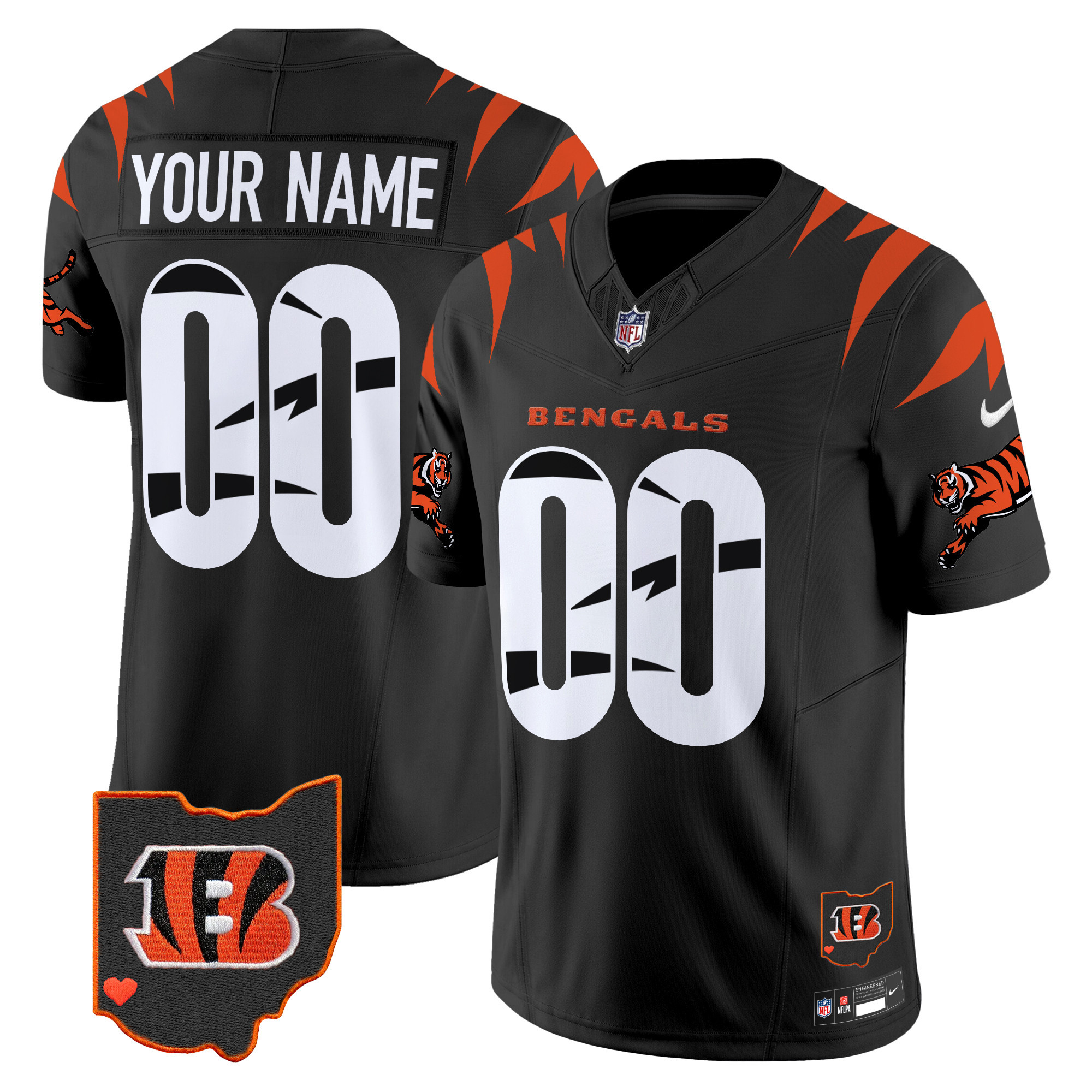 Men's Cincinnati Bengals Special Vapor Limited Custom Black Jersey - All Stitched