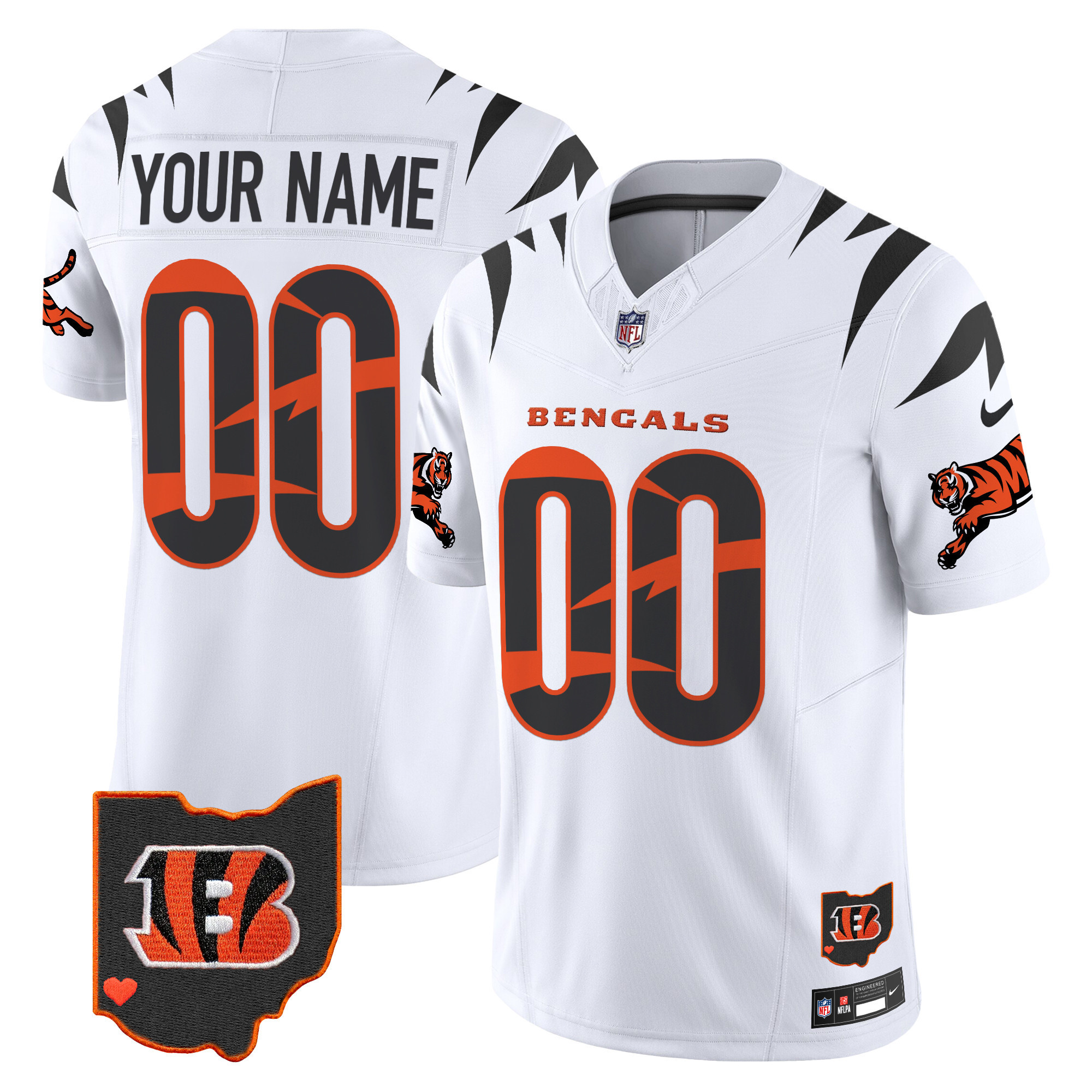Men's Cincinnati Bengals Special Vapor Limited Custom White Jersey - All Stitched