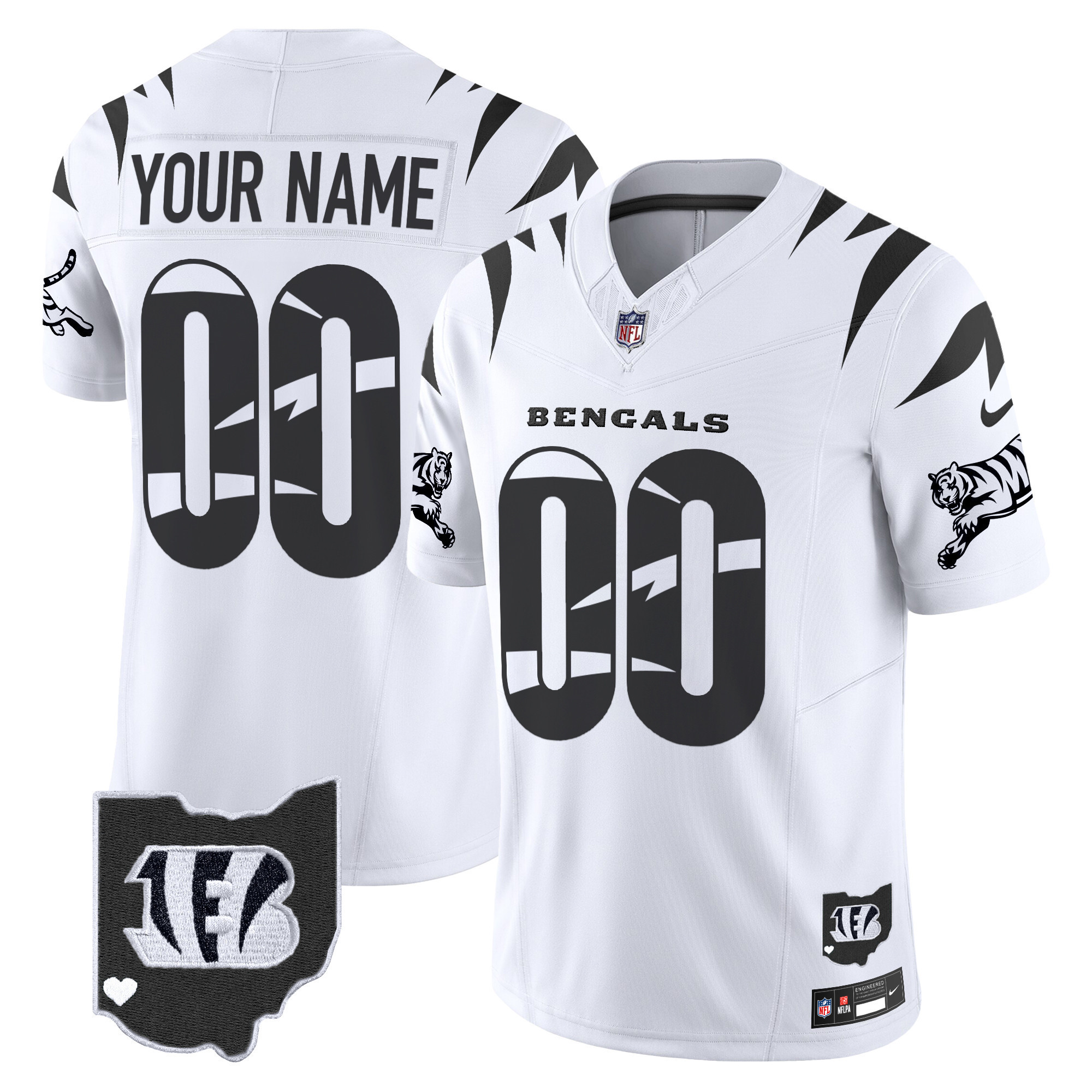 Men's Cincinnati Bengals Special Vapor Limited Custom White Limited Jersey - All Stitched