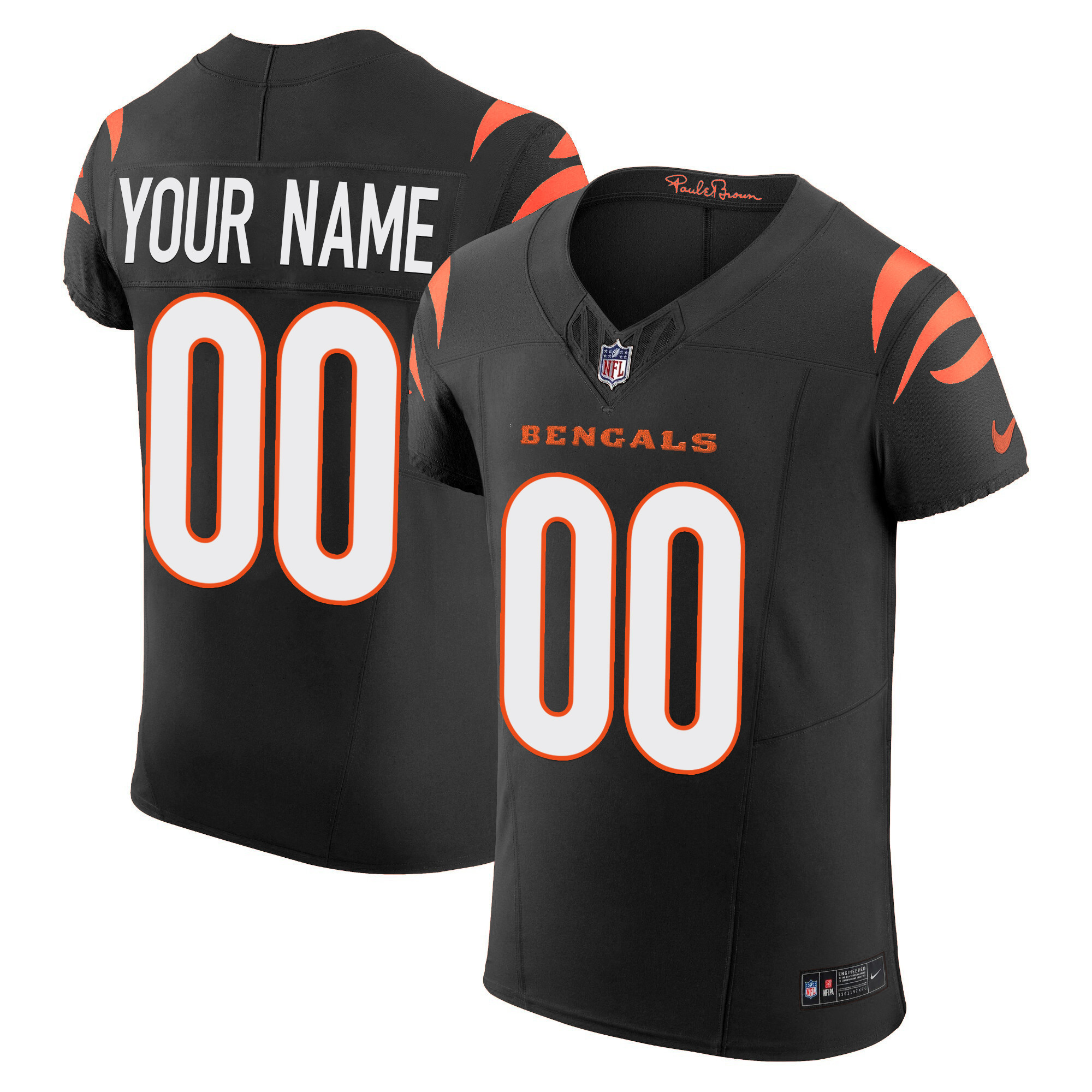 Men's Cincinnati Bengals Vapor Elite Custom Black Jersey - All Stitched