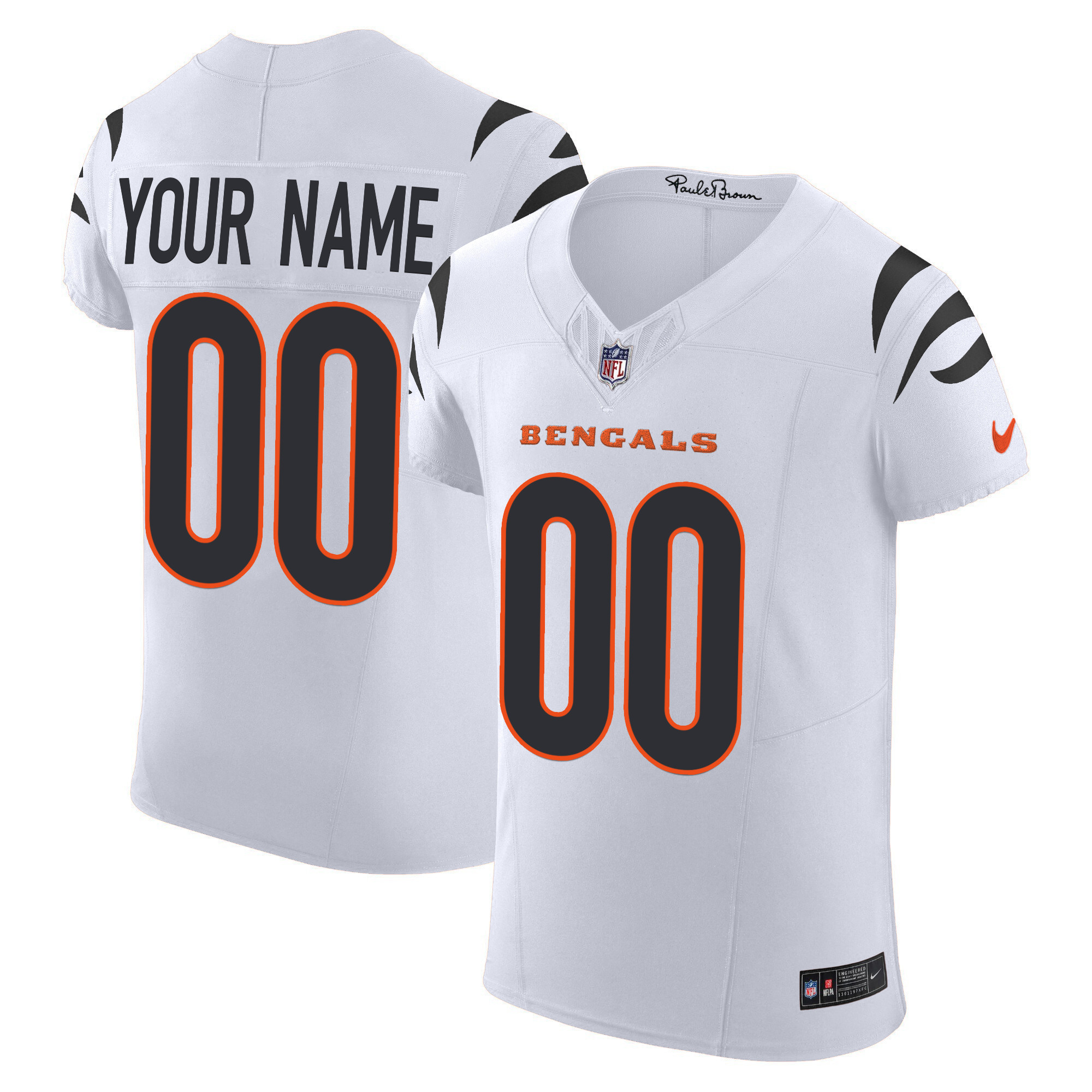 Men's Cincinnati Bengals Vapor Elite Custom White Jersey - All Stitched