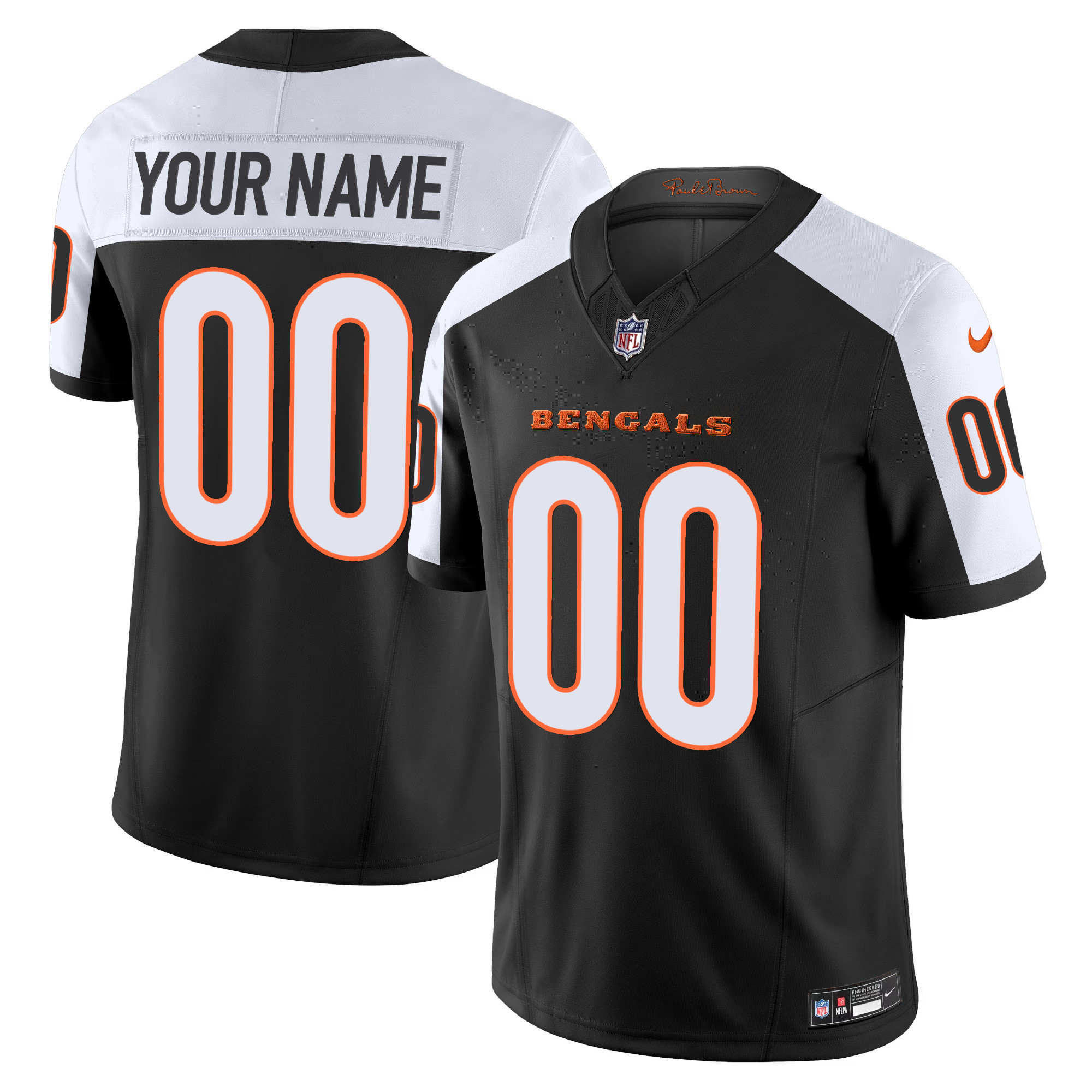 Men's Cincinnati Bengals Vapor Limited Custom Alternate Jersey - All Stitched