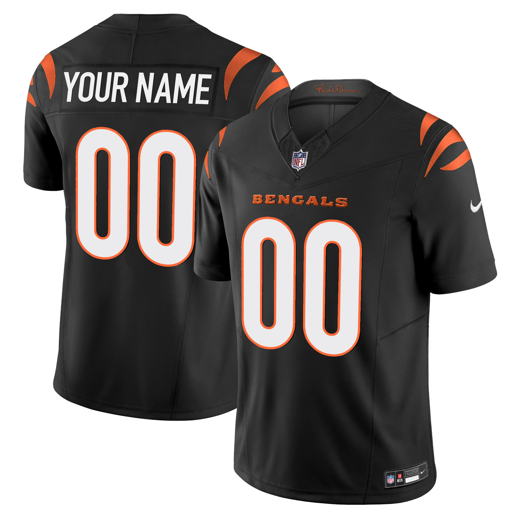 Men's Cincinnati Bengals Vapor Limited Custom Black Jersey - All Stitched
