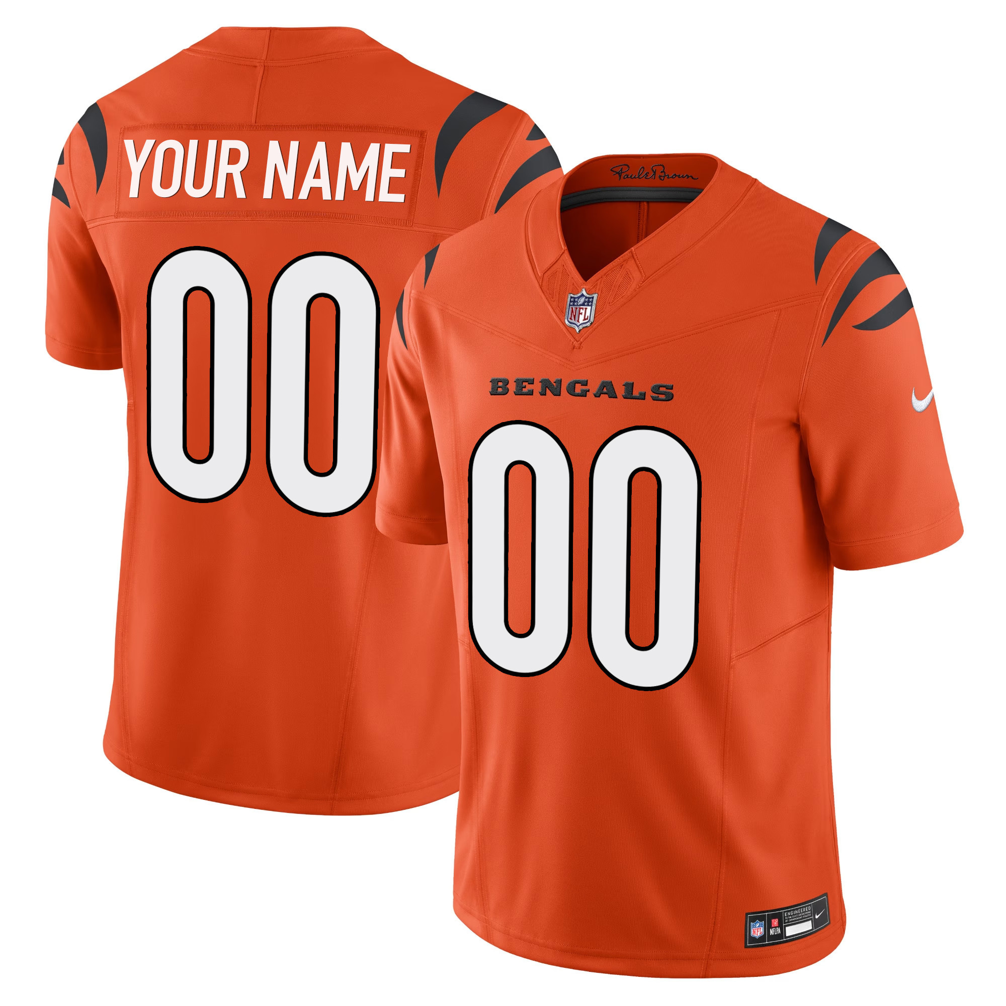 Men's Cincinnati Bengals Vapor Limited Custom Orange Jersey - All Stitched