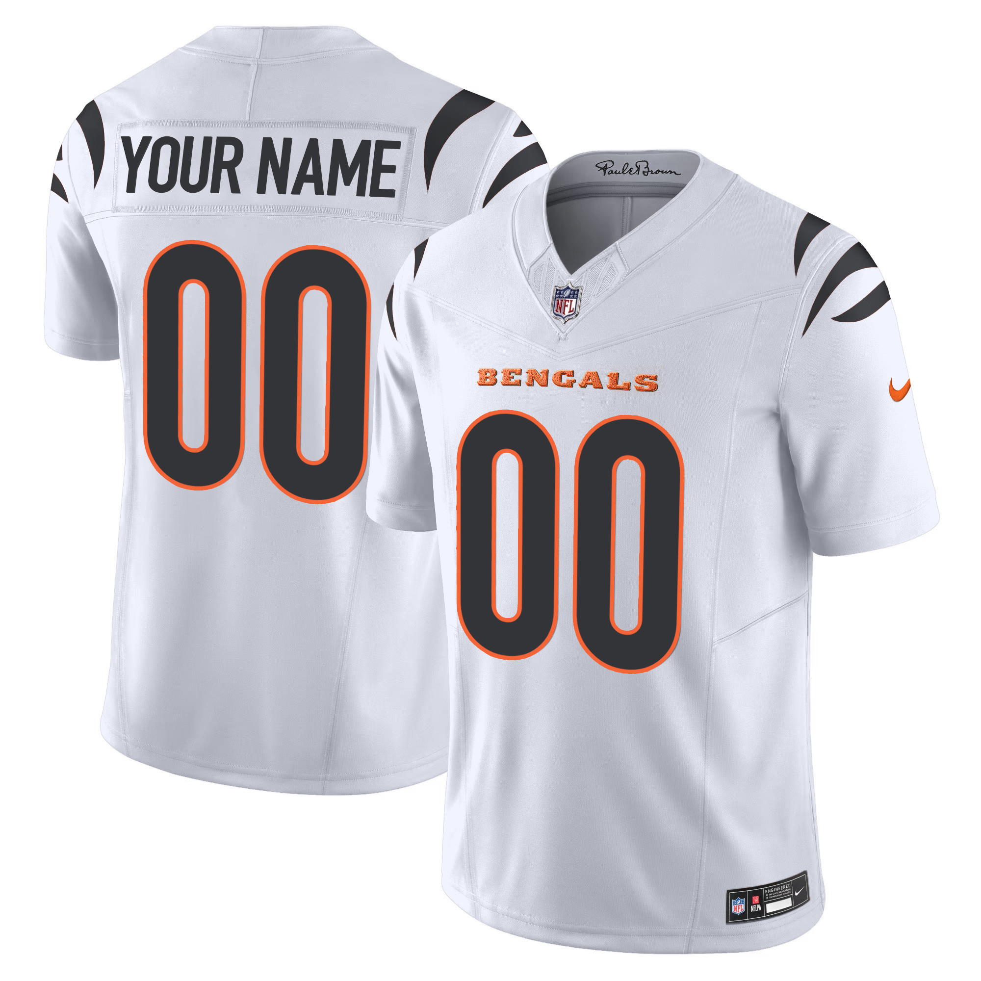 Men's Cincinnati Bengals Vapor Limited Custom White Jersey - All Stitched