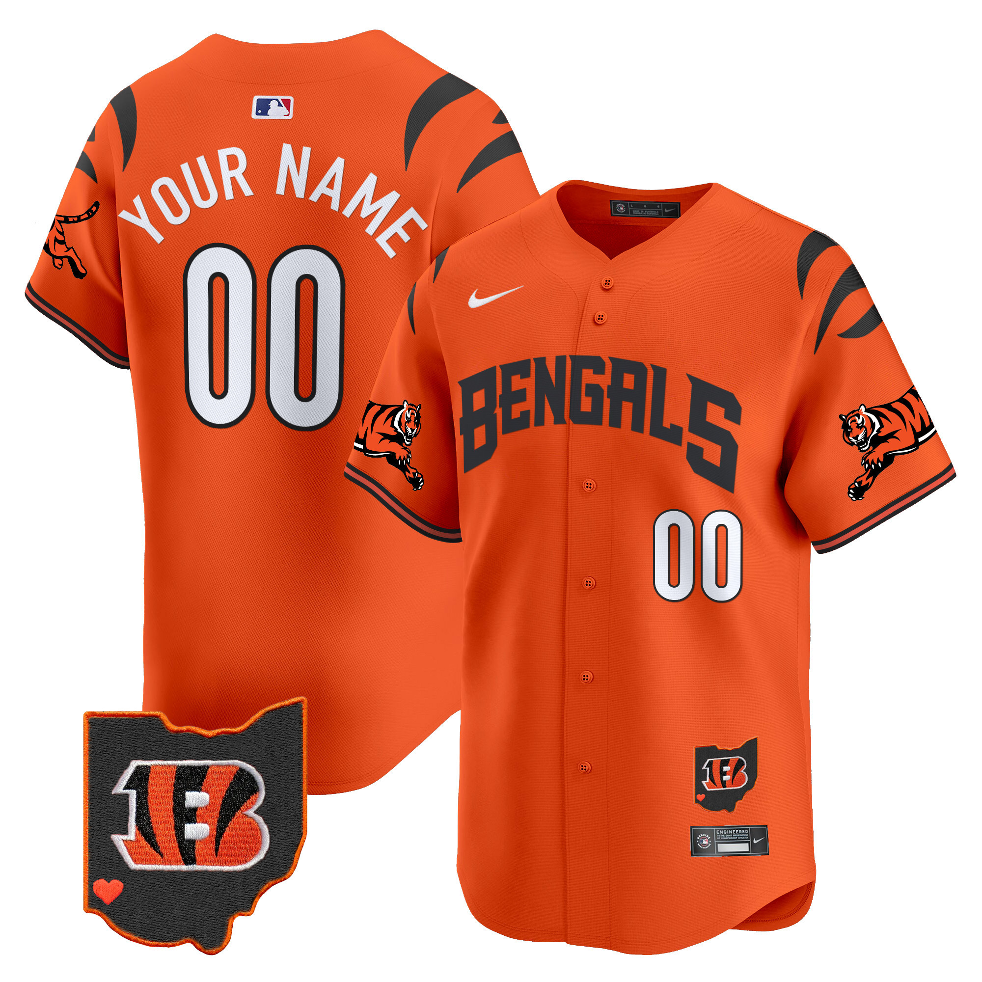 Men's Cincinnati Bengals Vapor Premier Limited Custom Orange Jersey - All Stitched
