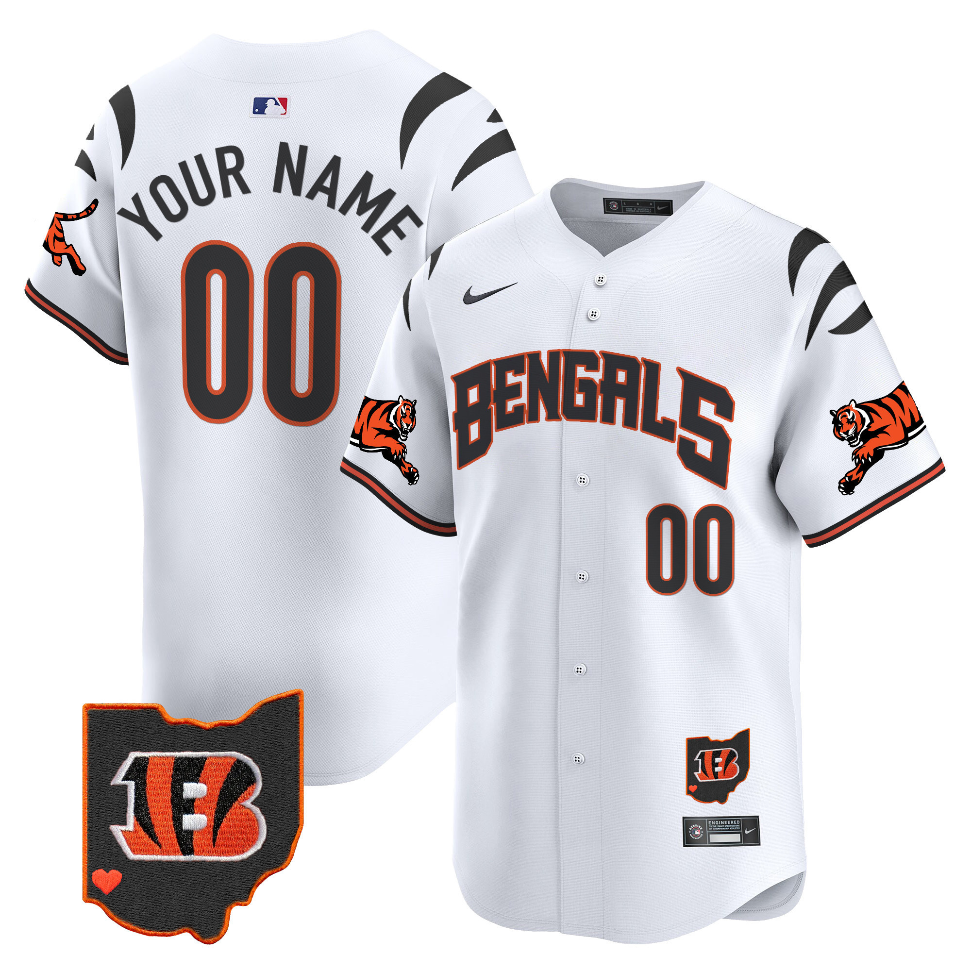 Men's Cincinnati Bengals Vapor Premier Limited Custom White Jersey - All Stitched