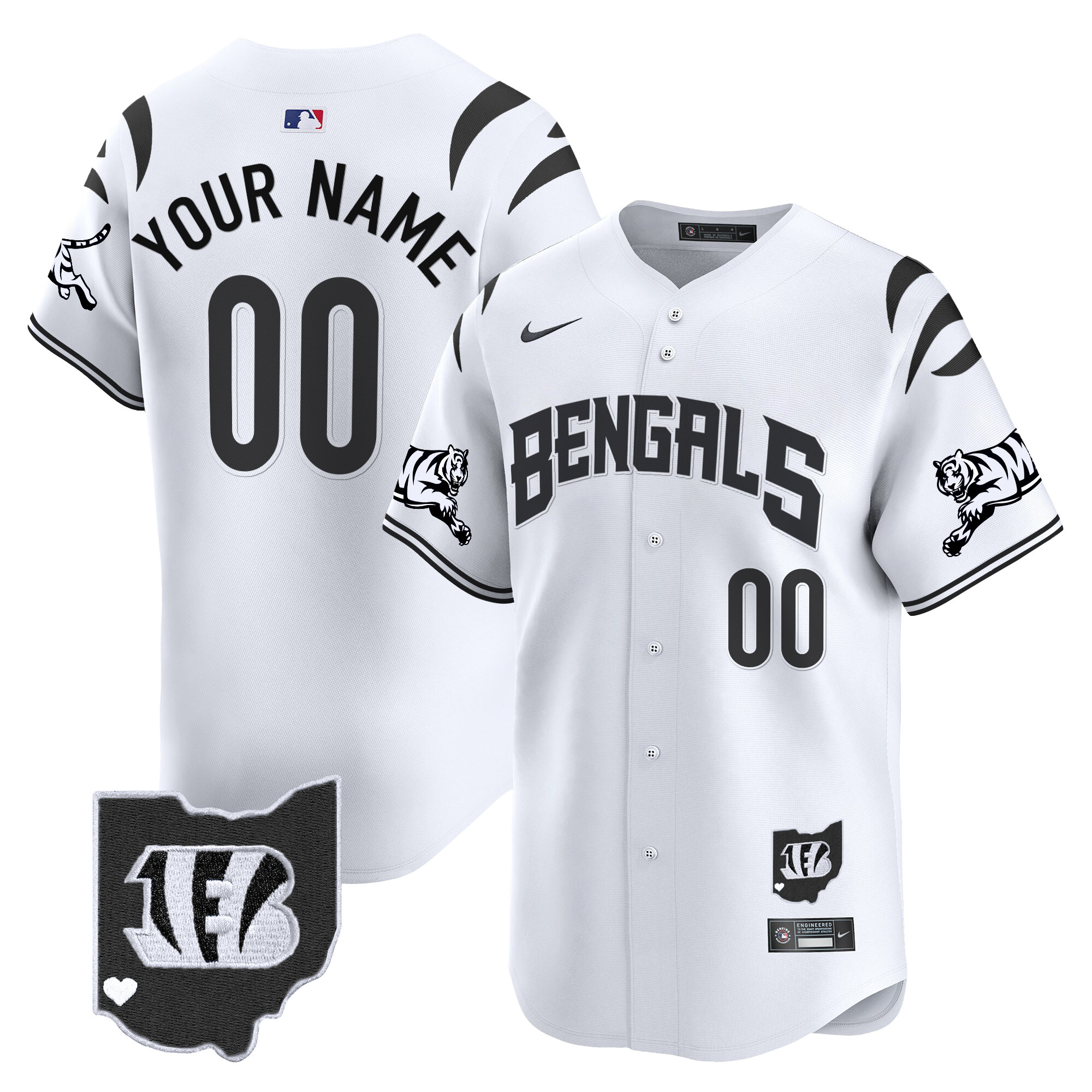 Men's Cincinnati Bengals Vapor Premier Limited Custom White Limited Jersey - All Stitched