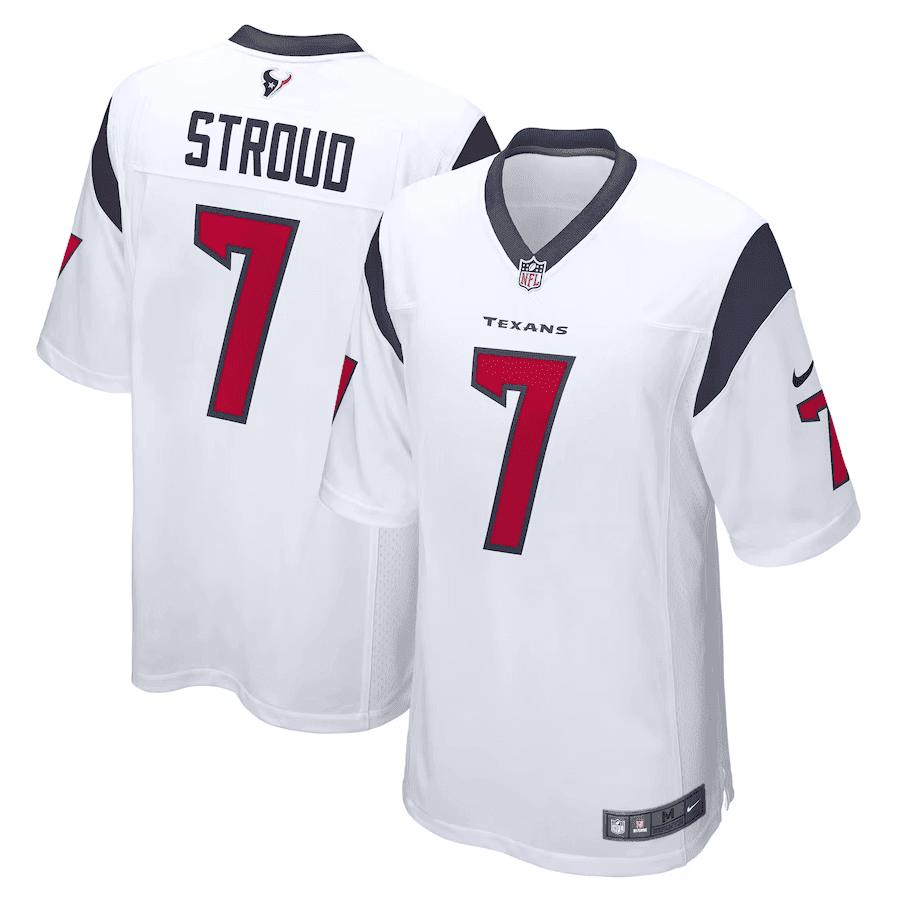 Men's CJ Stroud Houston Texans Draft First Round Pick Game White Jersey - All Stitched