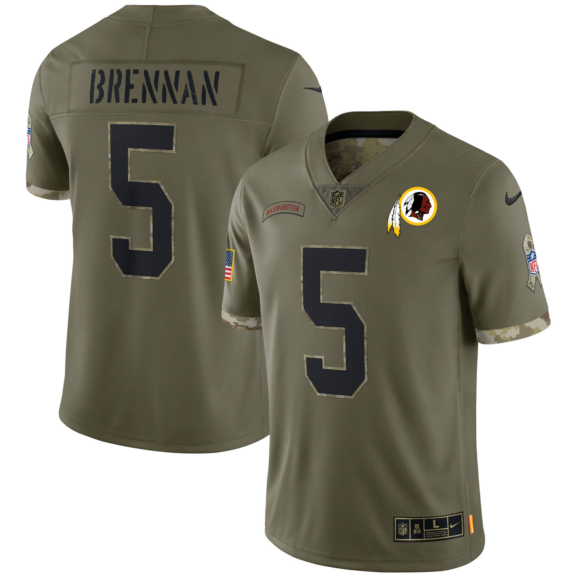 Men's Colt Brennan Washington Commanders Salute To Service Salute To Service Jersey - All Stitched