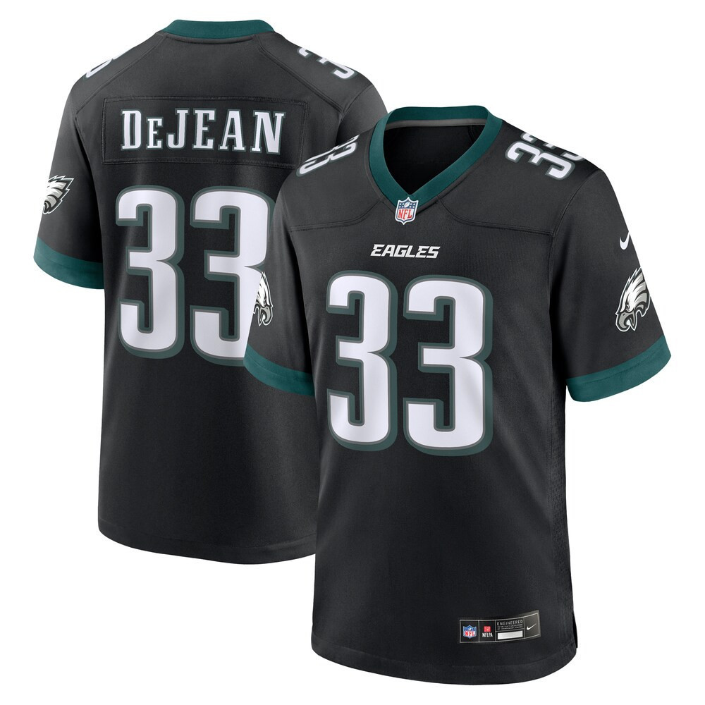 Men's Cooper DeJean #33 Philadelphia Eagles Black DeJean Jersey - All Stitched
