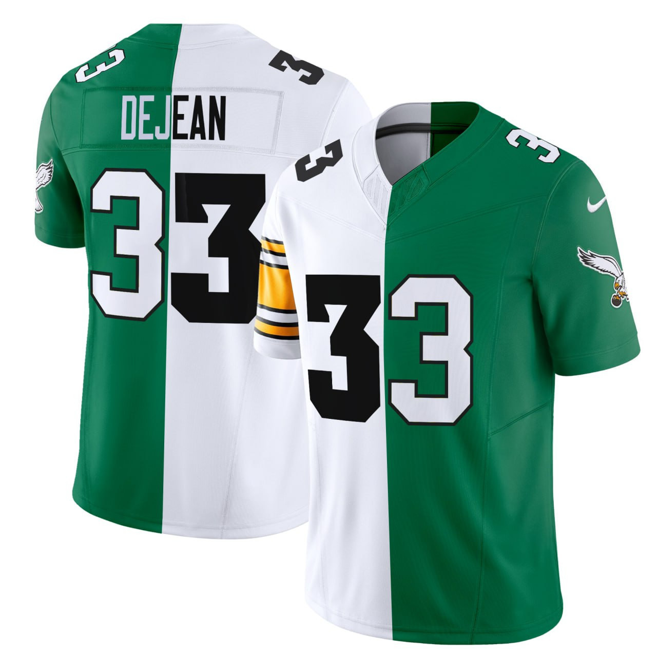 Men's Cooper DeJean #33 Philadelphia Eagles Mix Iowa Hawkeyes Split DeJean Jersey - All Stitched