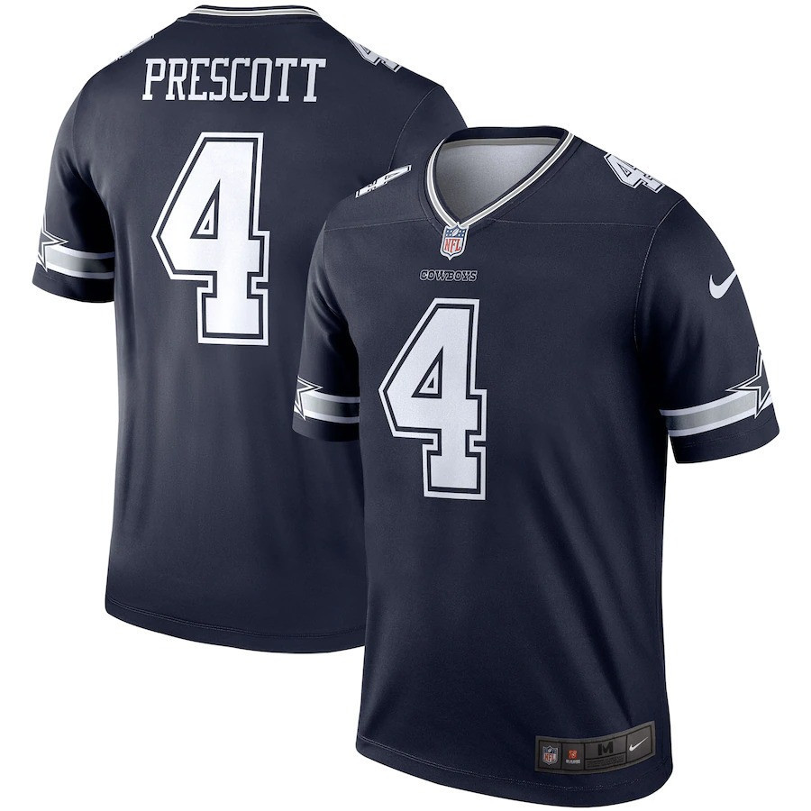 Men's Dak Prescott Dallas Cowboys Game - All Stitched Color Rush Navy Jersey - All Stitched