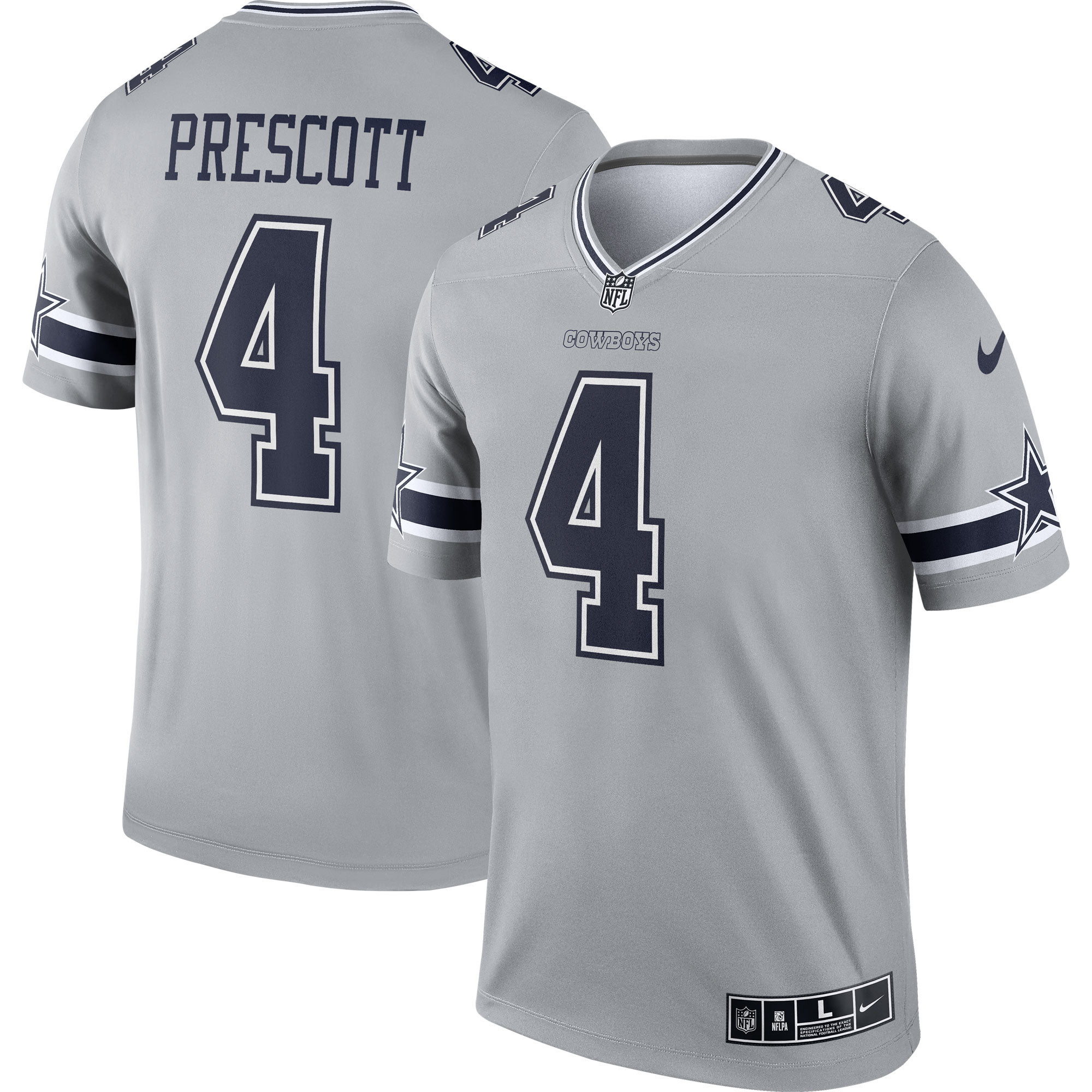 Men's Dak Prescott Dallas Cowboys Gray Jersey - All Stitched