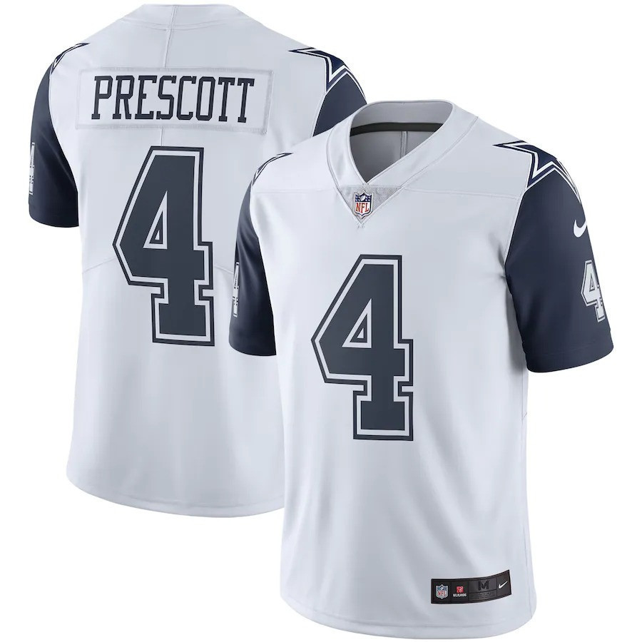 Men's Dak Prescott Dallas Cowboys Vapor - All Stitched Alternate White Jersey - All Stitched
