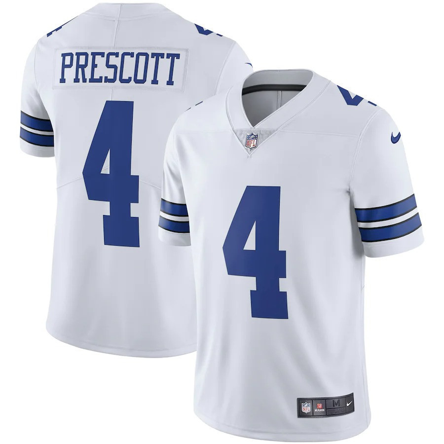 Men's Dak Prescott Dallas Cowboys Vapor - All Stitched Limited White Jersey - All Stitched