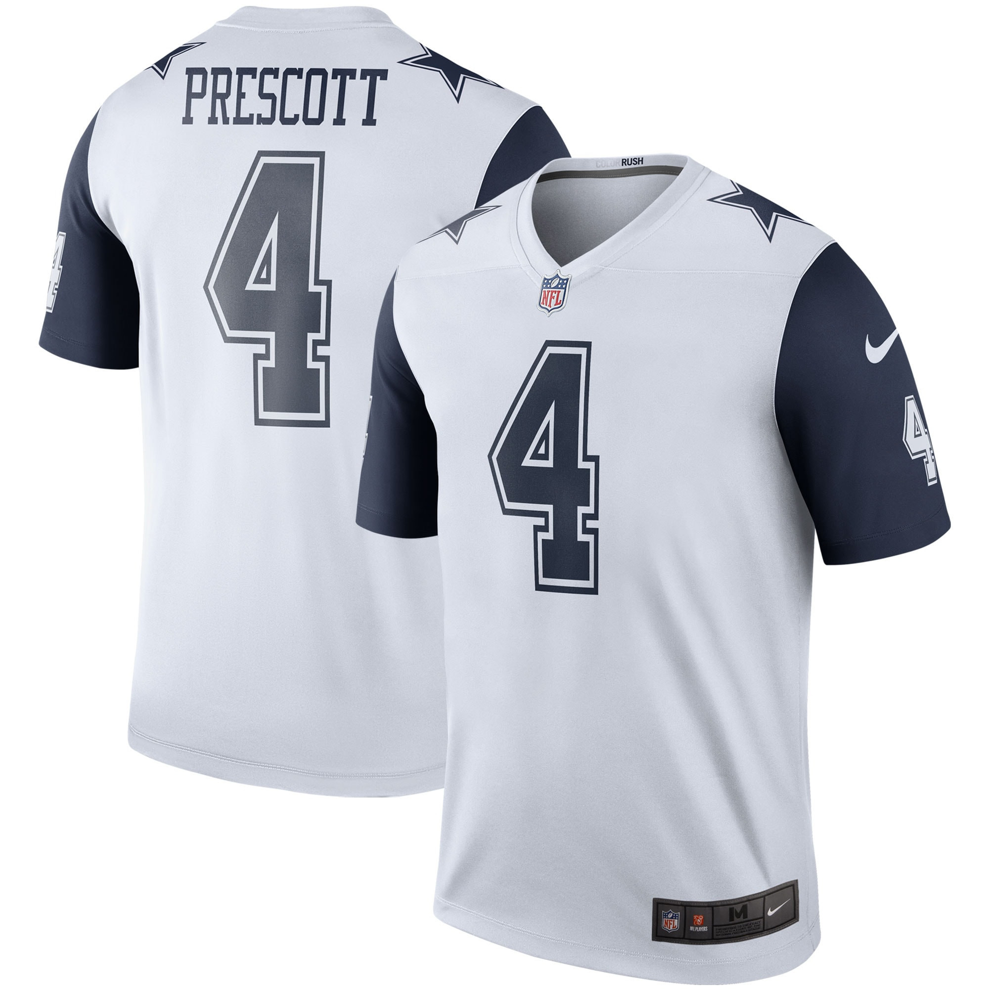 Men's Dak Prescott Dallas Cowboys White/Navy Jersey - All Stitched