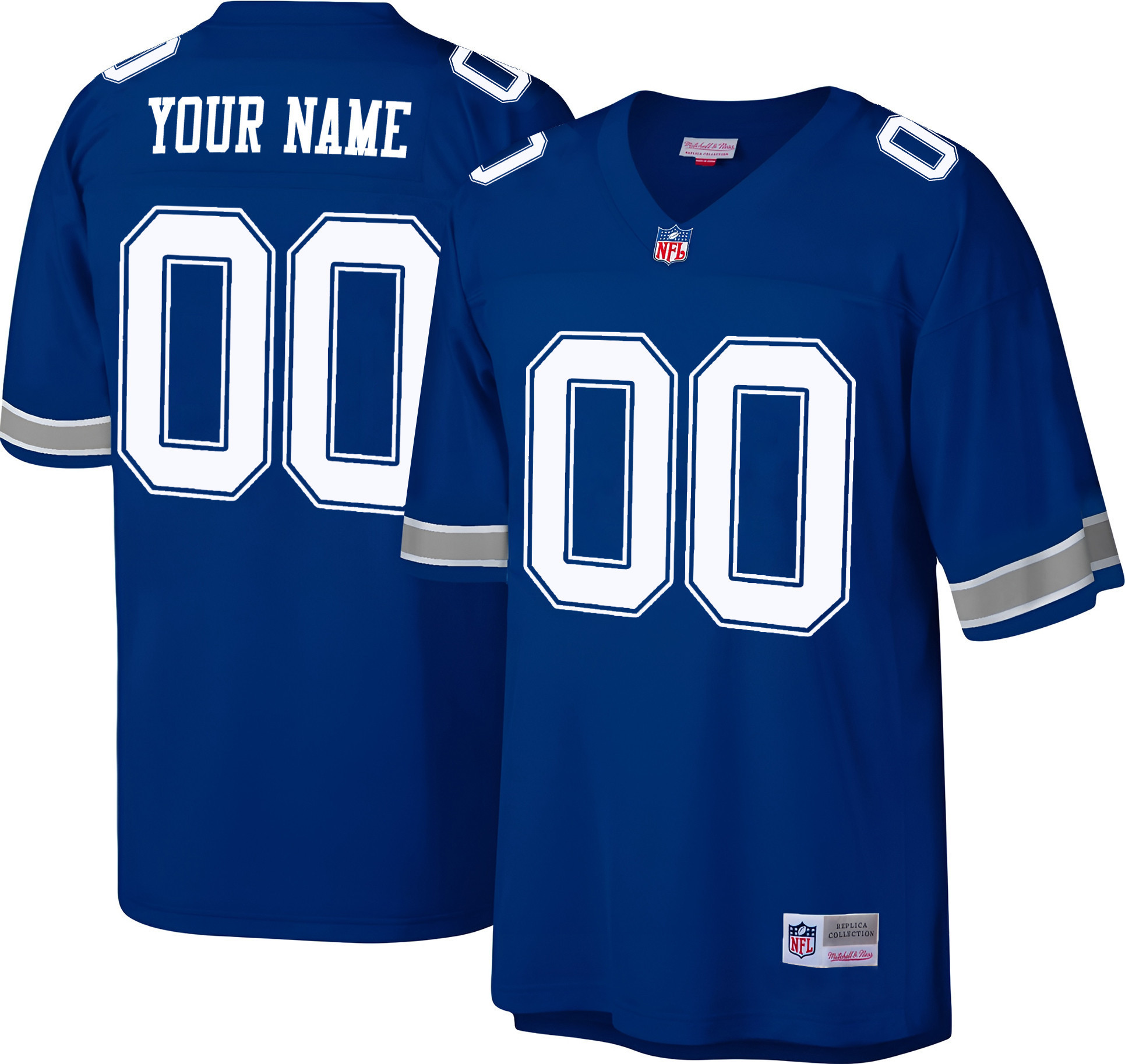 Men's Dallas Cowboys 1996 Big & Tall Royal Custom Royal Jersey - All Stitched