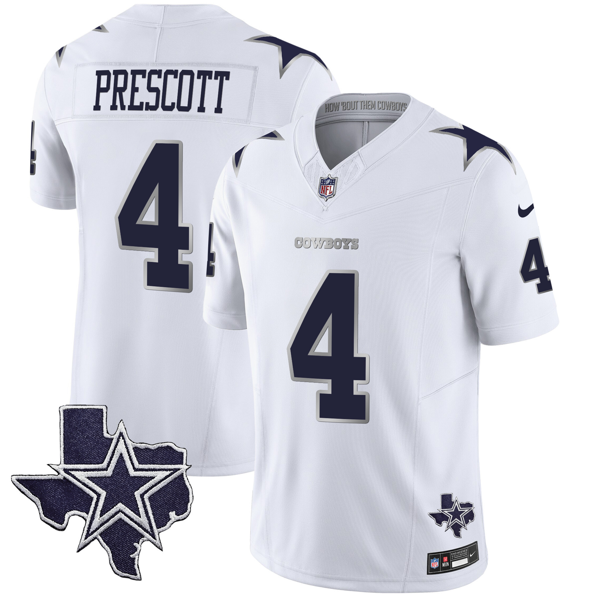 Men's Dallas Cowboys 2024 Winter Warrior Vapor Limited Dak Prescott Jersey - All Stitched