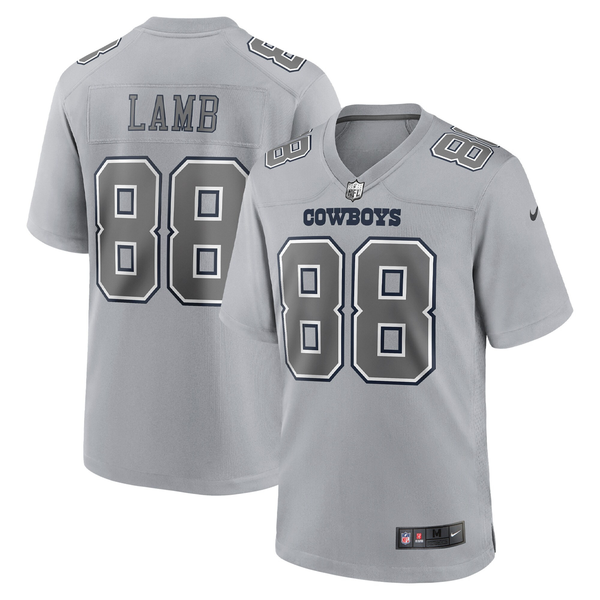 Men's Dallas Cowboys Atmosphere Fashion Game - Gray - All Stitched CeeDee Lamb Jersey - All Stitched