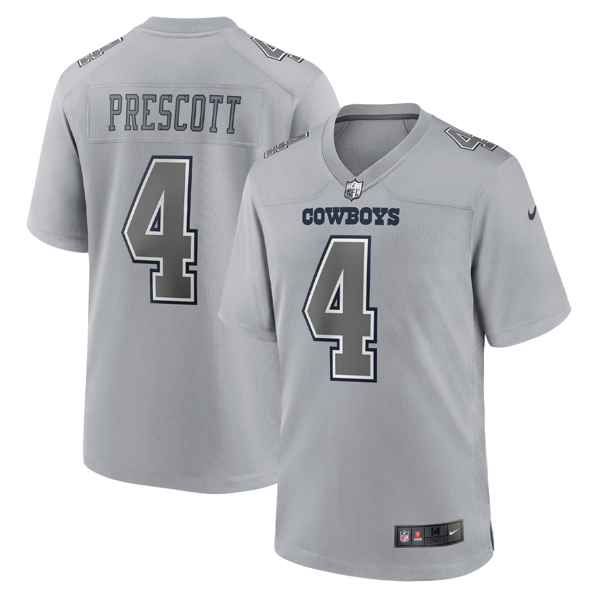 Men's Dallas Cowboys Atmosphere Fashion Game - Gray - All Stitched Dak Prescott Jersey - All Stitched