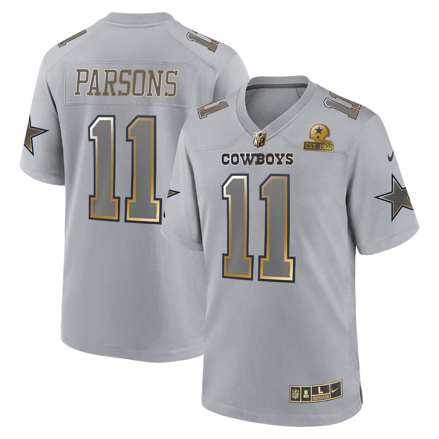Men's Dallas Cowboys Atmosphere Fashion Gold Game - All Stitched Micah Parsons Jersey - All Stitched