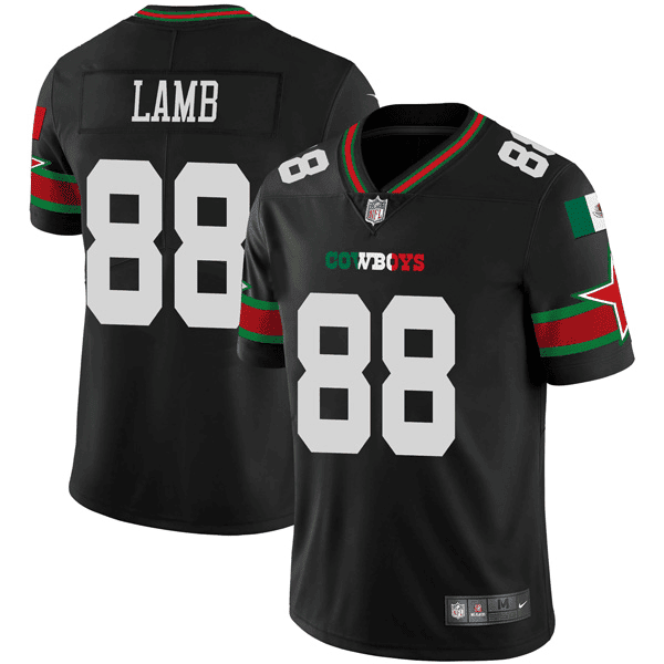 Men's Dallas Cowboys Black Mexican Vapor Limited - All Stitched CeeDee Lamb Jersey - All Stitched