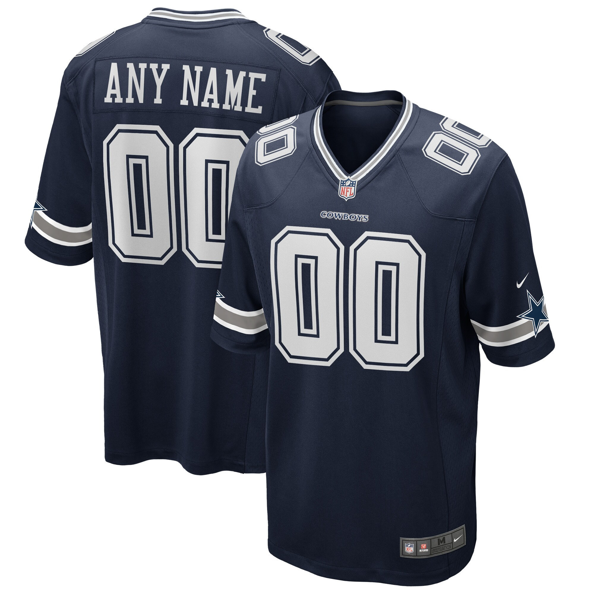 Men's Dallas Cowboys Custom Name and Number Game - Stitched Navy Jersey - All Stitched
