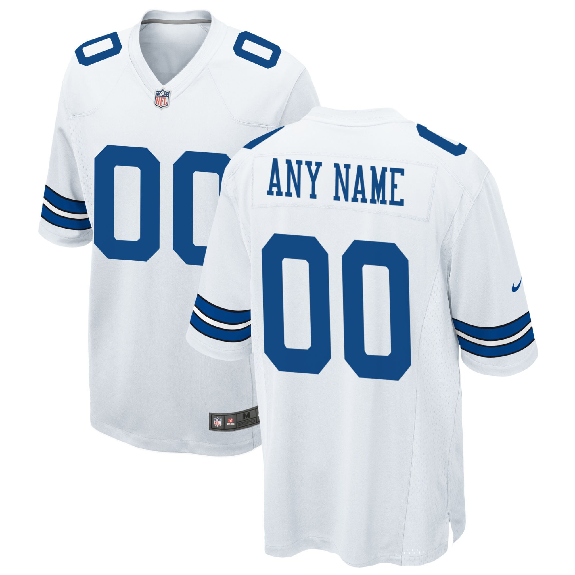 Men's Dallas Cowboys Custom Name and Number Game - Stitched White Jersey - All Stitched