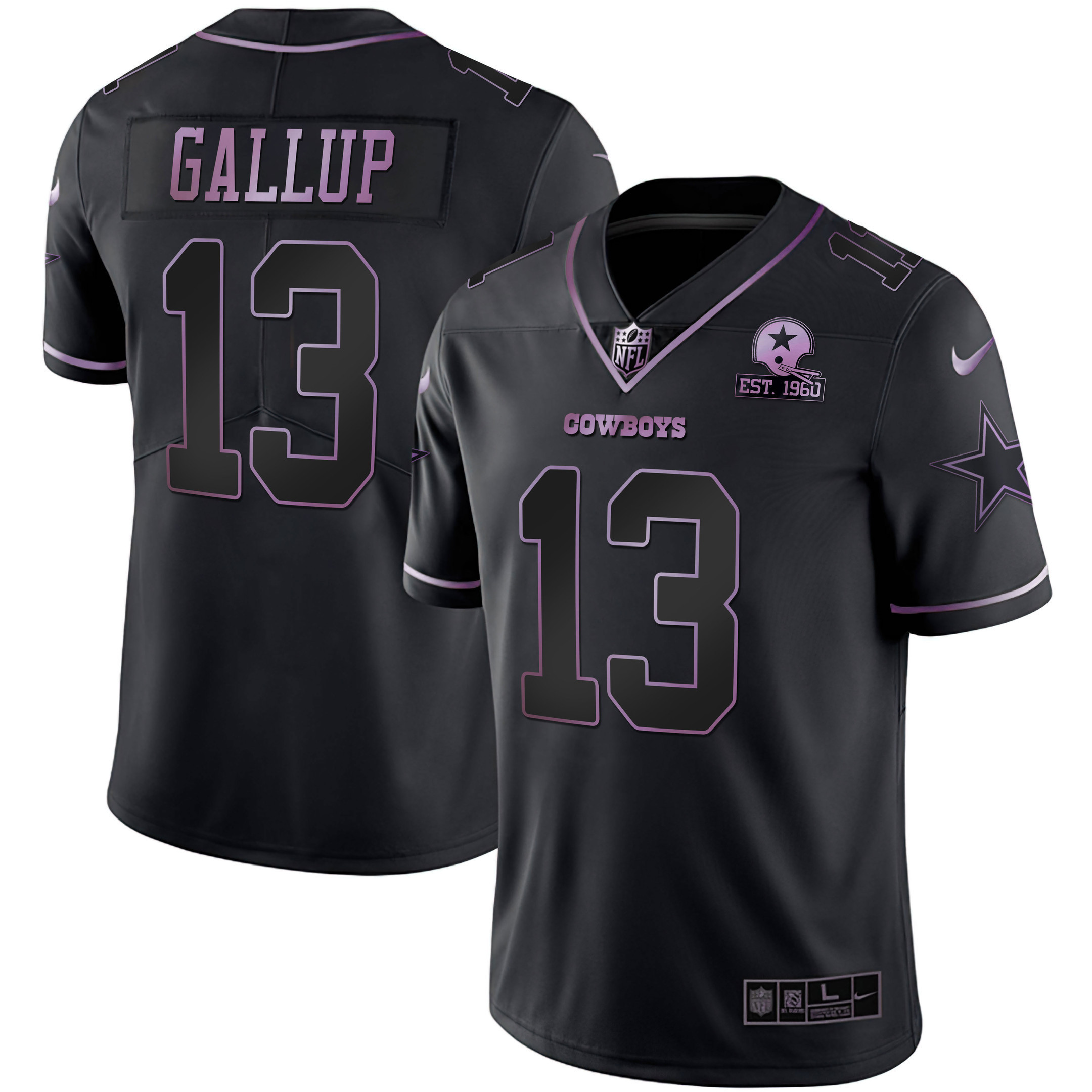 Men's Dallas Cowboys Deep Purple Vapor Limited Est 1960 Patch - All Stitched Michael Gallup Jersey - All Stitched