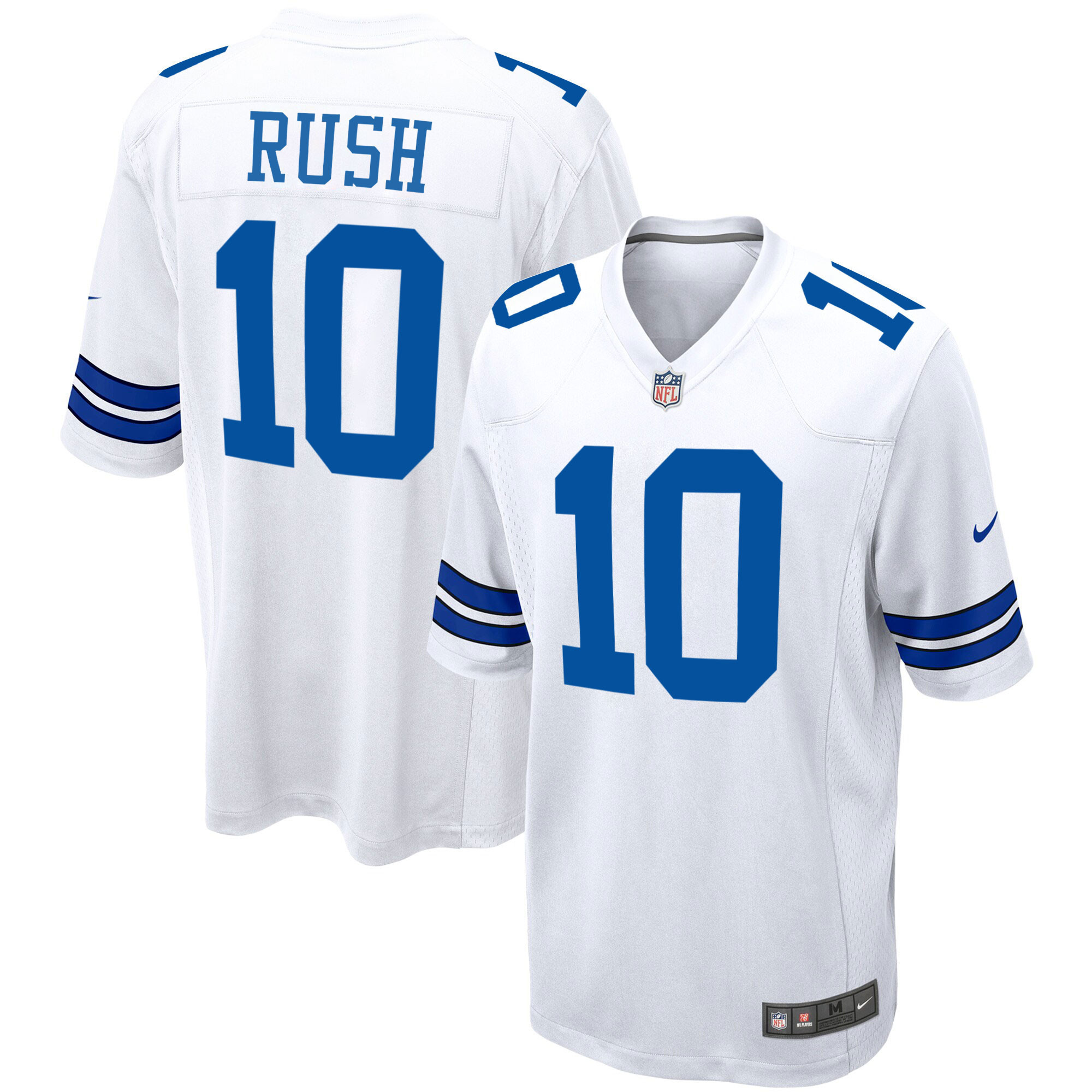Men's Dallas Cowboys Game - White - All Stitched Cooper Rush Jersey - All Stitched