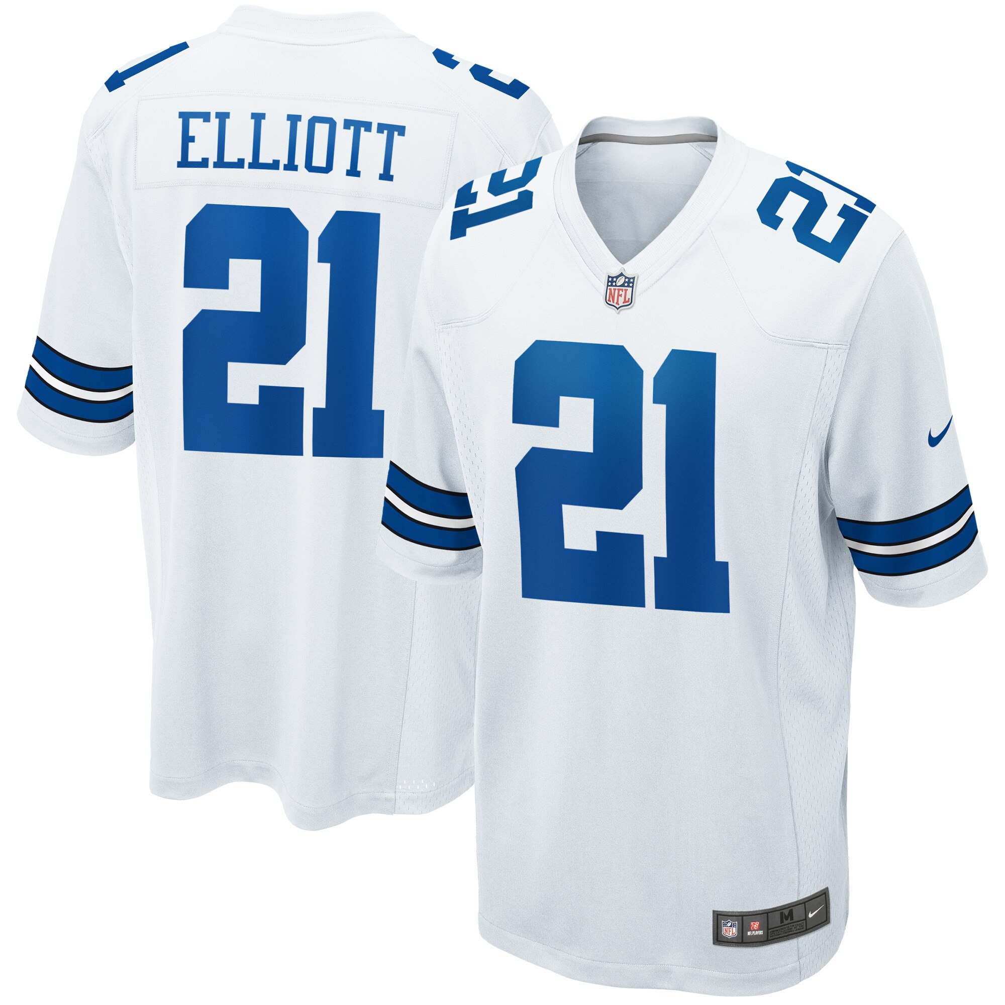 Men's Dallas Cowboys Game - White - All Stitched Ezekiel Elliott Jersey - All Stitched