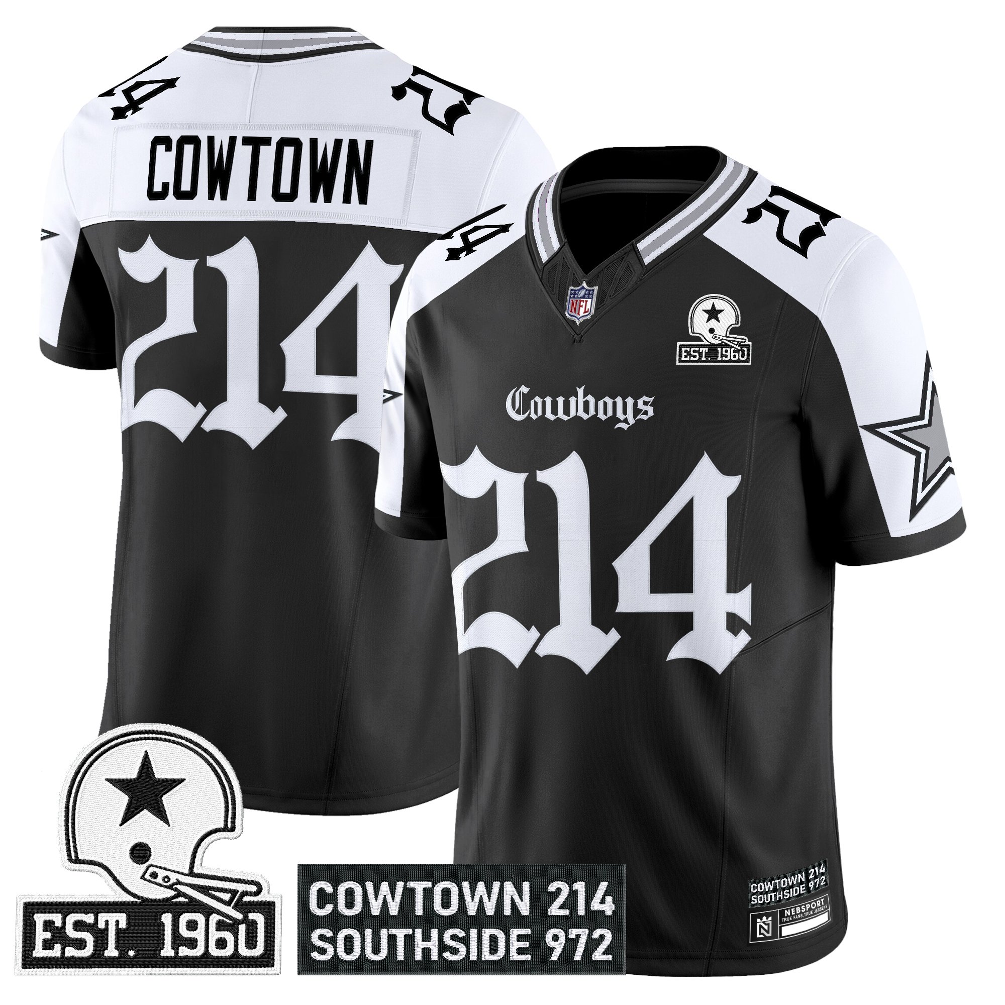 Men's Dallas Cowboys 'Gothic Lone Star Edition' Vapor Limited Alternate Cowtown 214 Jersey - All Stitched