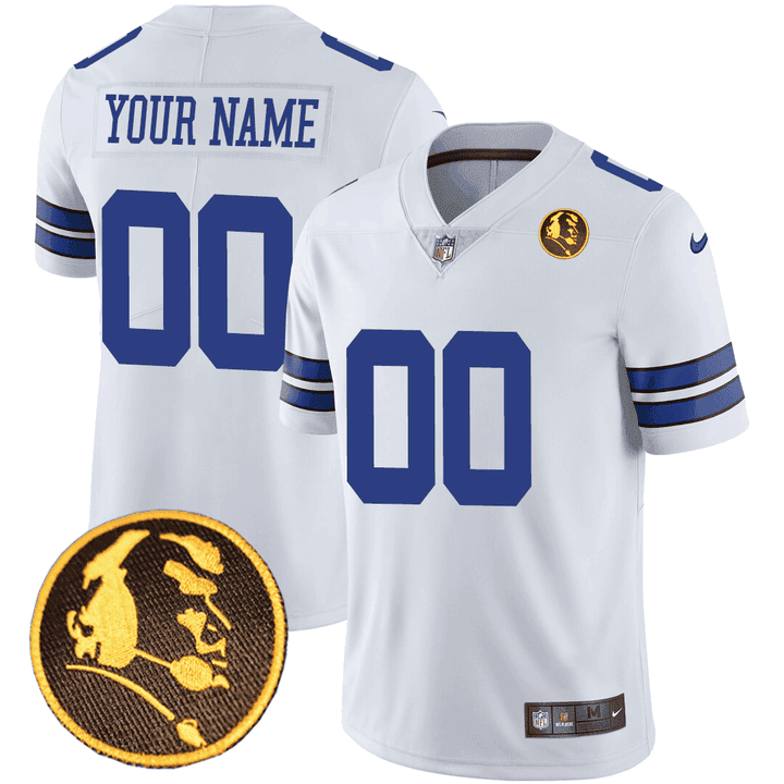 Men's Dallas Cowboys John Madden Honoring Patch Custom White Jersey - All Stitched