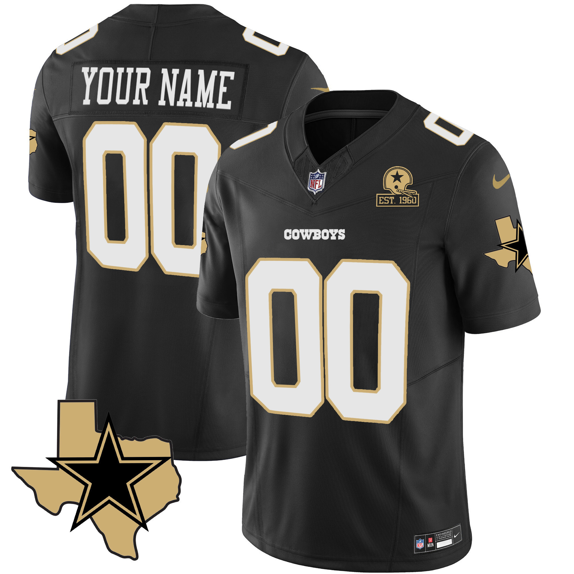 Men's Dallas Cowboys Special Vapor Limited Custom Black Jersey - All Stitched