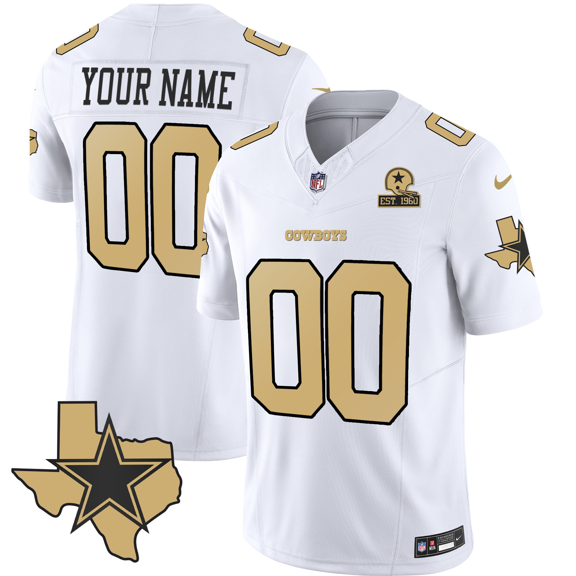 Men's Dallas Cowboys Special Vapor Limited Custom White Jersey - All Stitched