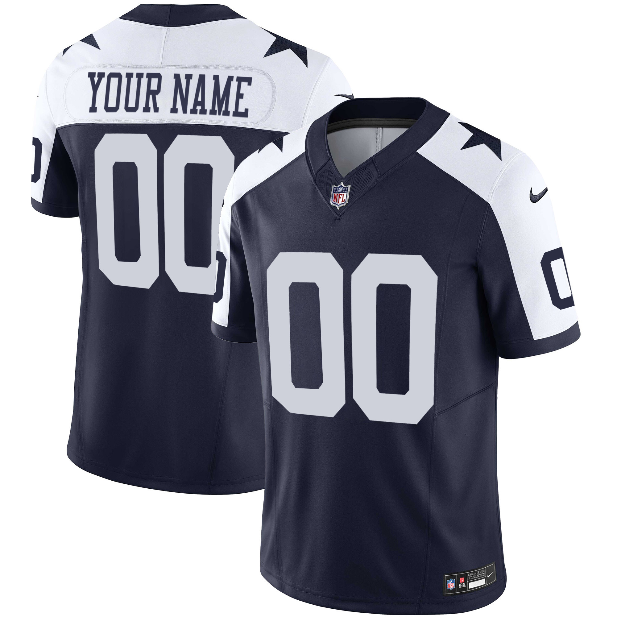 Men's Dallas Cowboys Vapor Limited Custom Alternate Jersey - All Stitched