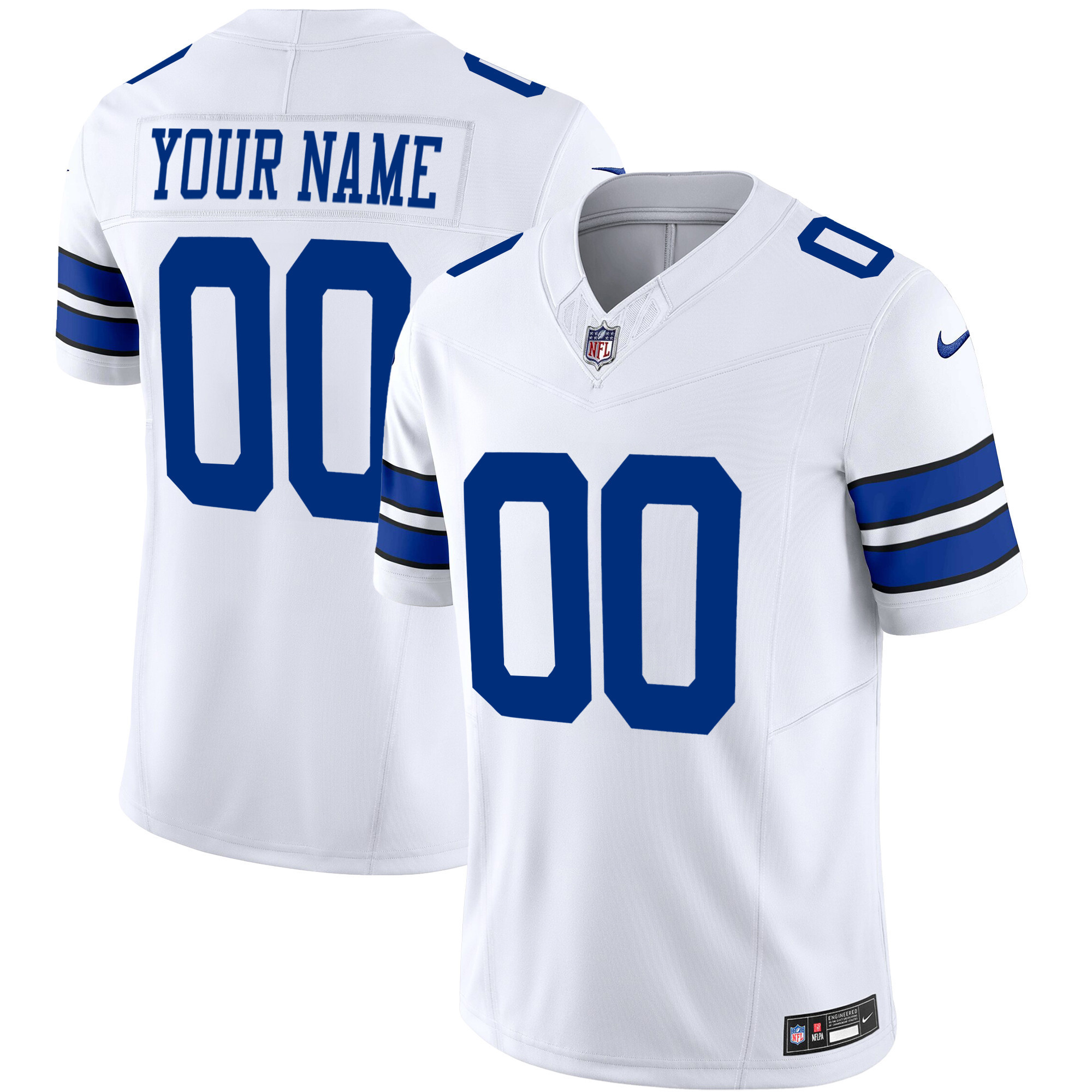 Men's Dallas Cowboys Vapor Limited Custom White Jersey - All Stitched