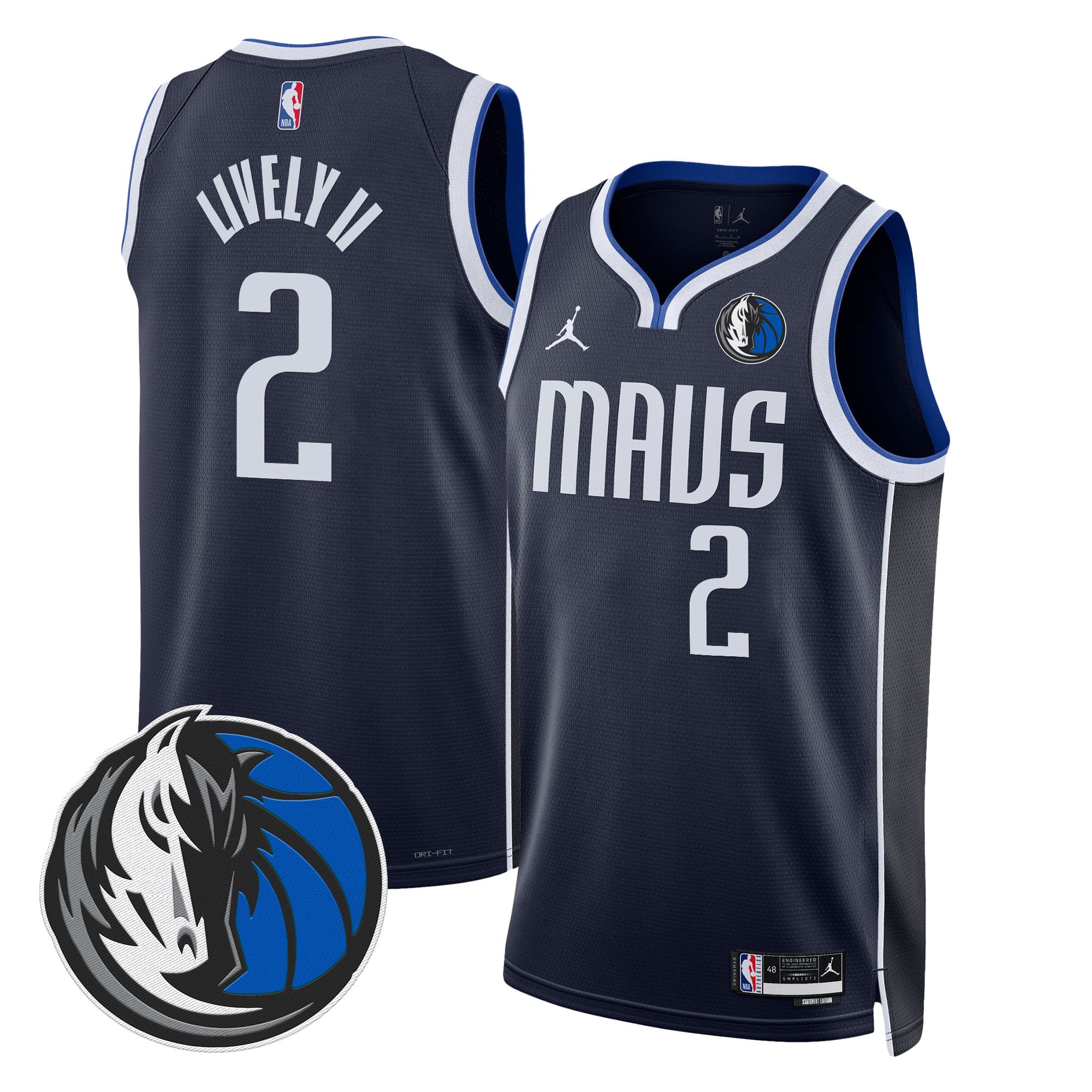 Men's Dallas Mavericks Swingman Jersey V2 - All Stitched - Image 17