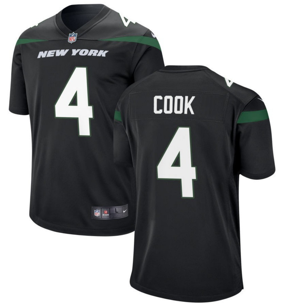 Men's Dalvin Cook New York Jets Black Jersey - All Stitched