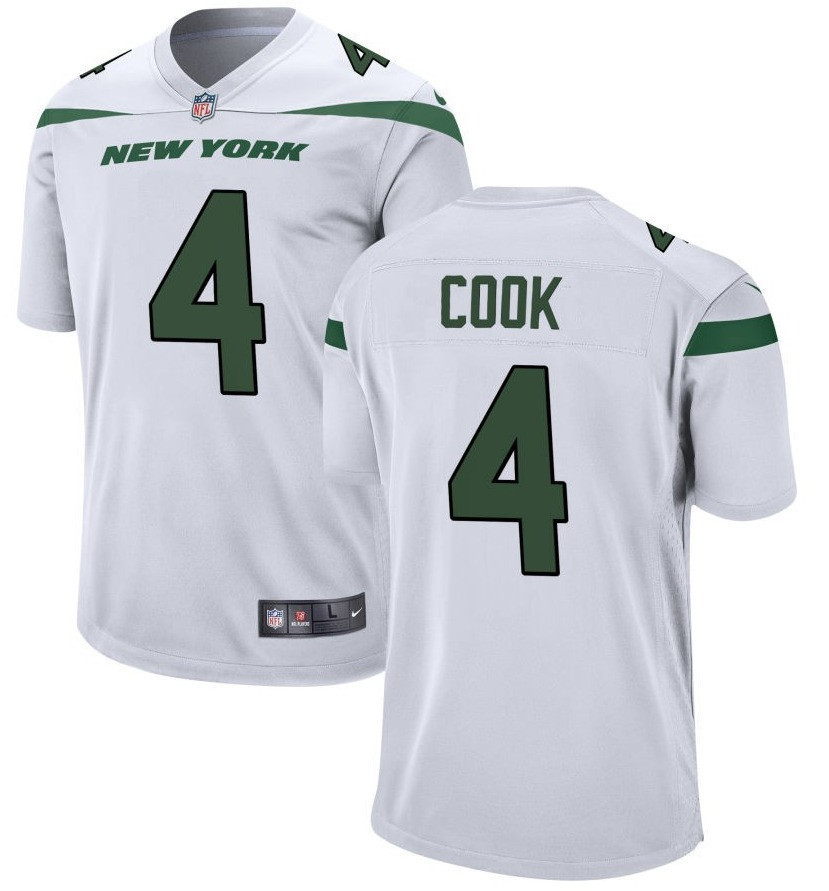 Men's Dalvin Cook New York Jets White Jersey - All Stitched