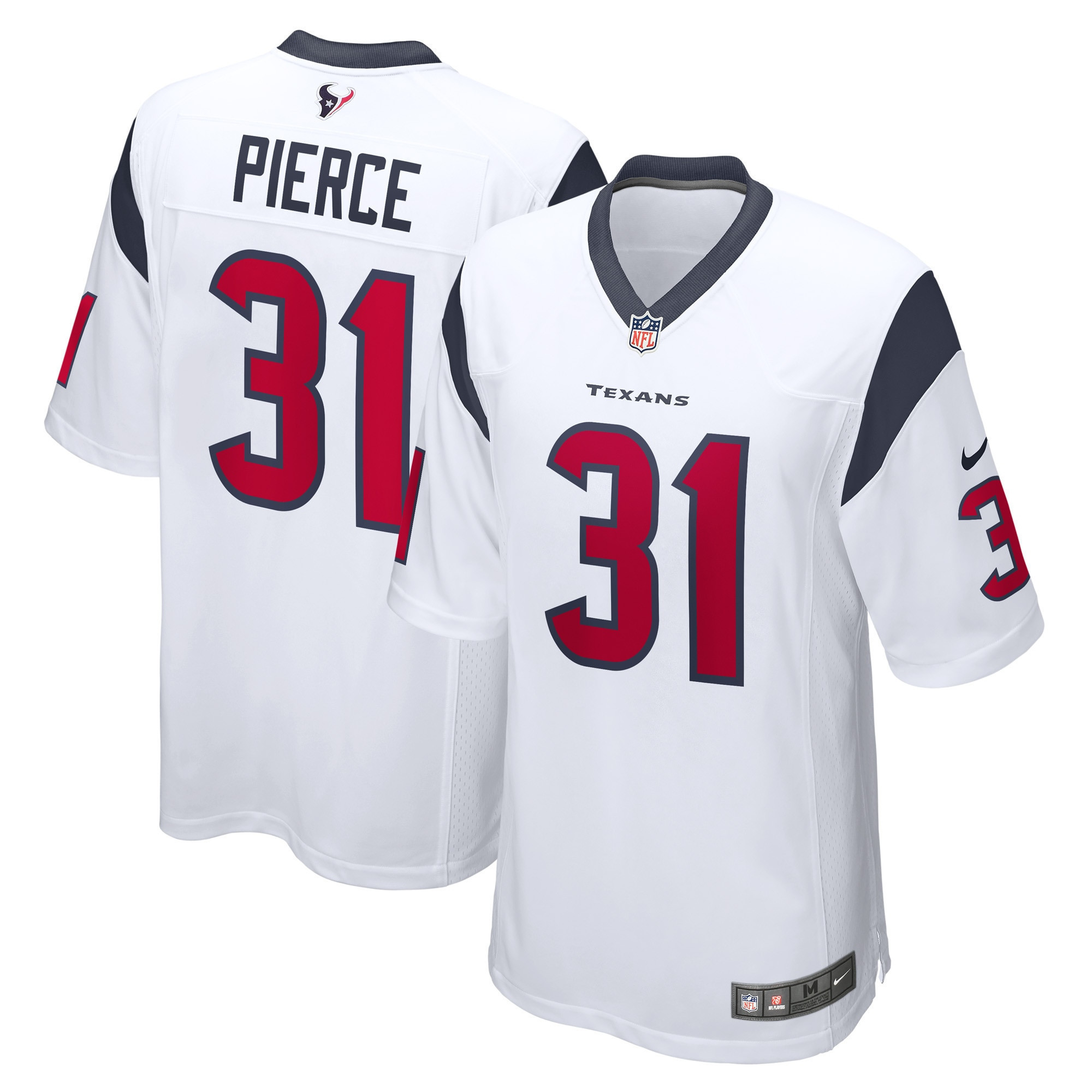Men's Dameon Pierce Houston Texans Game White White Jersey - All Stitched