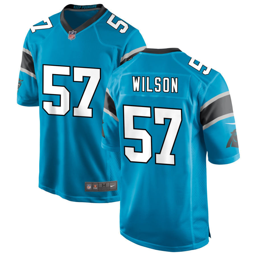 Men's Damien Wilson Carolina Panthers Blue Damien Wilson Jersey - All Stitched