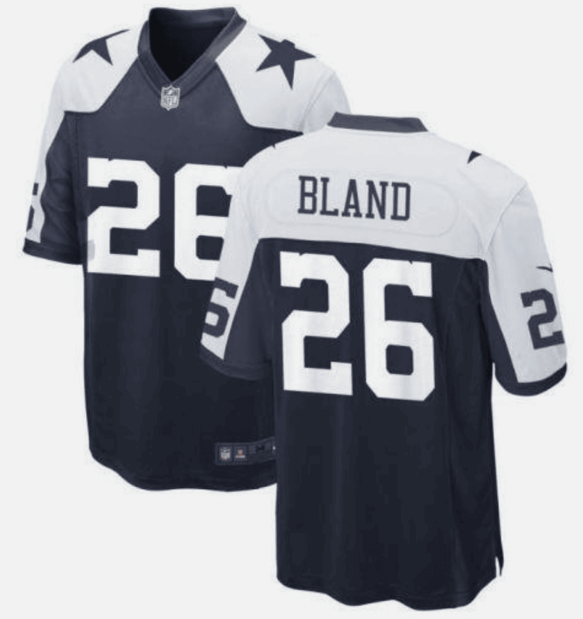 Men's DaRon Bland Dallas Cowboys Navy/White Jersey - All Stitched