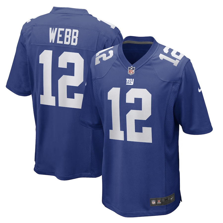 Men's Davis Webb New York Giants Game Royal Jersey - All Stitched