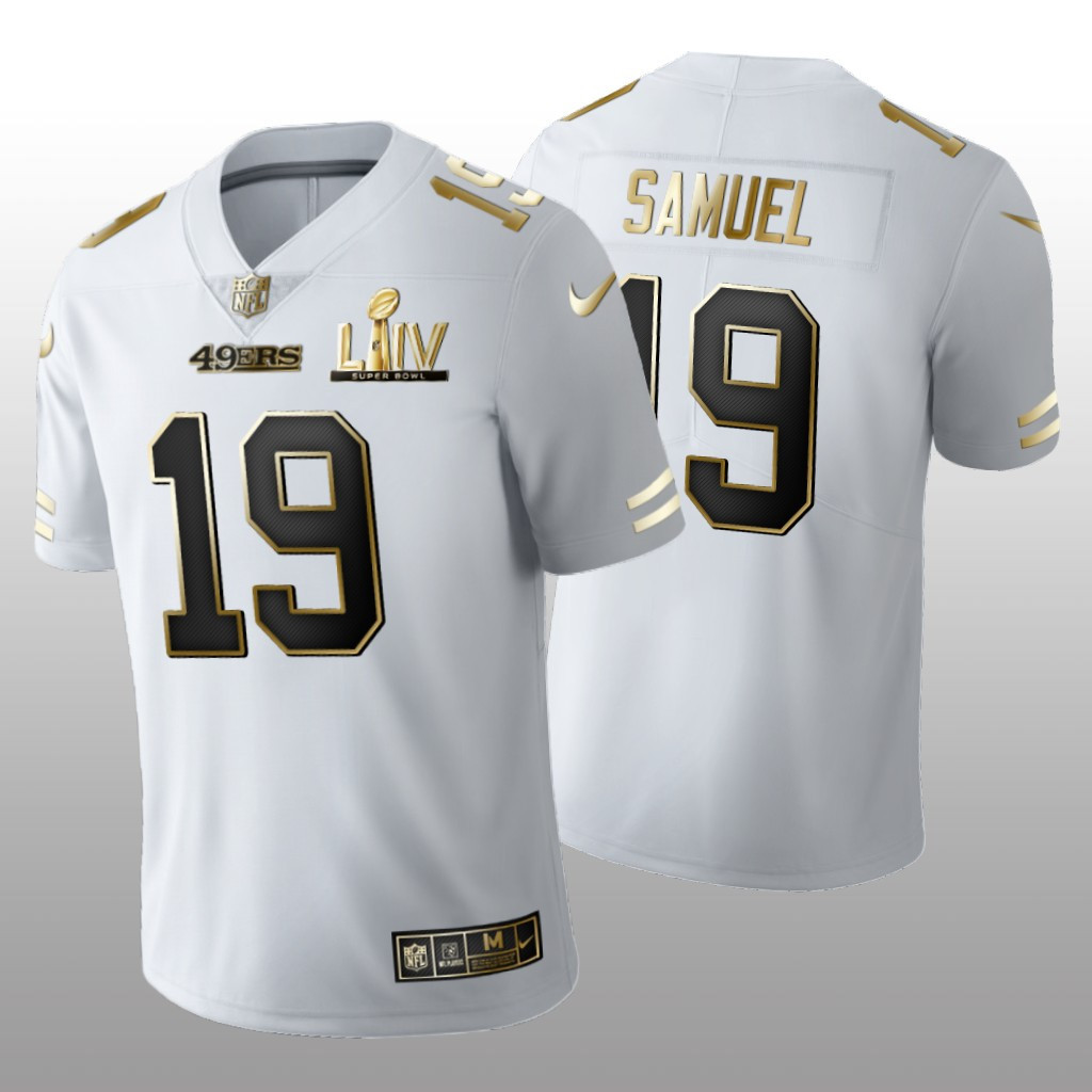 Men's Deebo Samuel San Francisco 49ers Super Bowl LIV White Gold Jersey - All Stitched