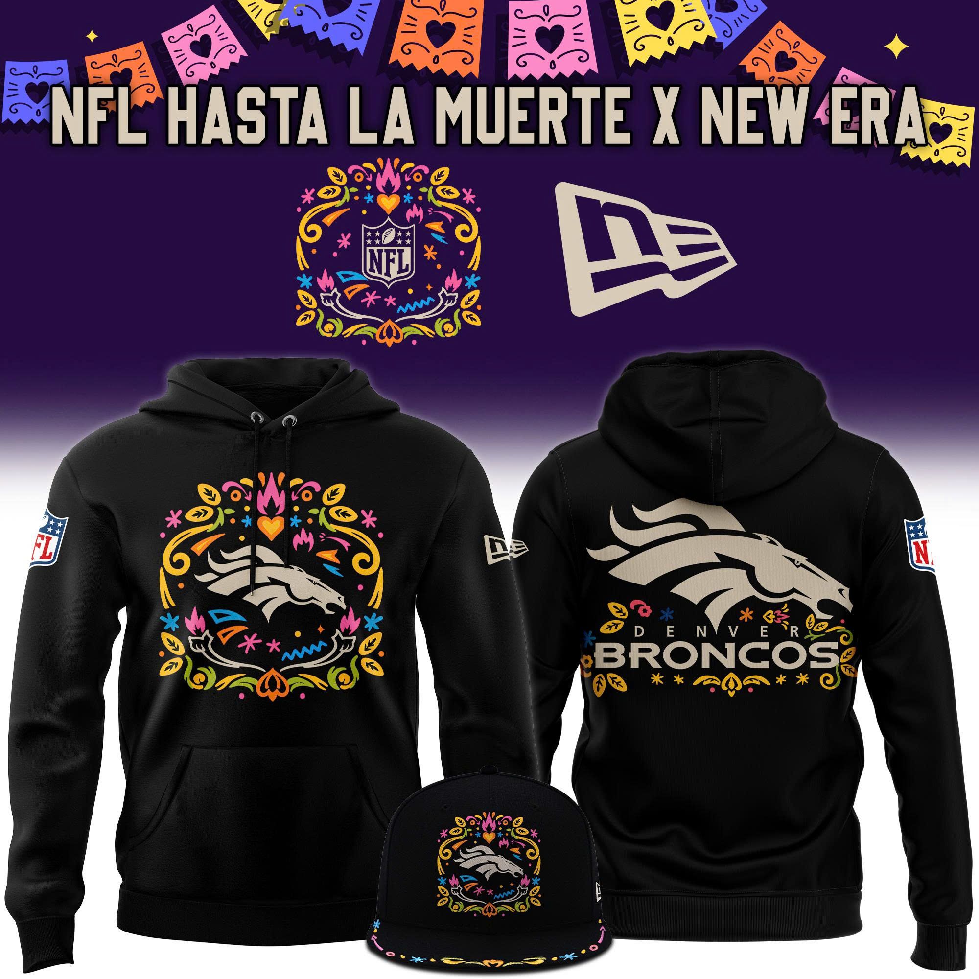 Men's Denver Broncos NFL Hasta La Muerte New Era Warm Hoodie
