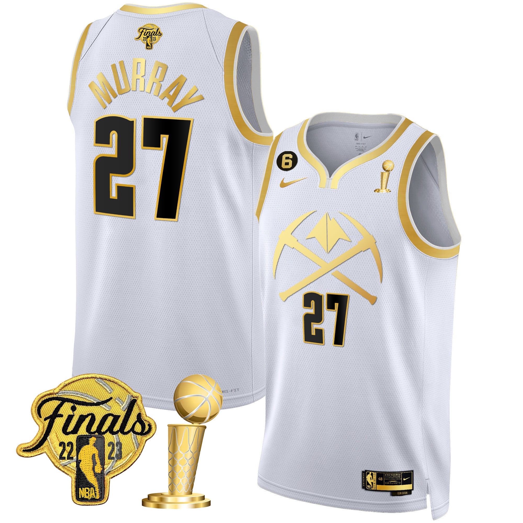 Men's Denver Nuggets 2023 Finals & Champions Patch Gold Special Jersey V2 - All Stitched - Image 15
