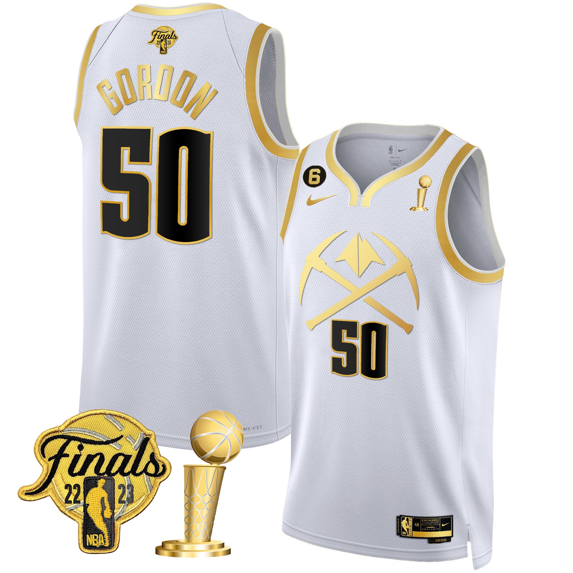 Men's Denver Nuggets 2023 Finals & Champions Patch Gold Special Jersey V2 - All Stitched - Image 17